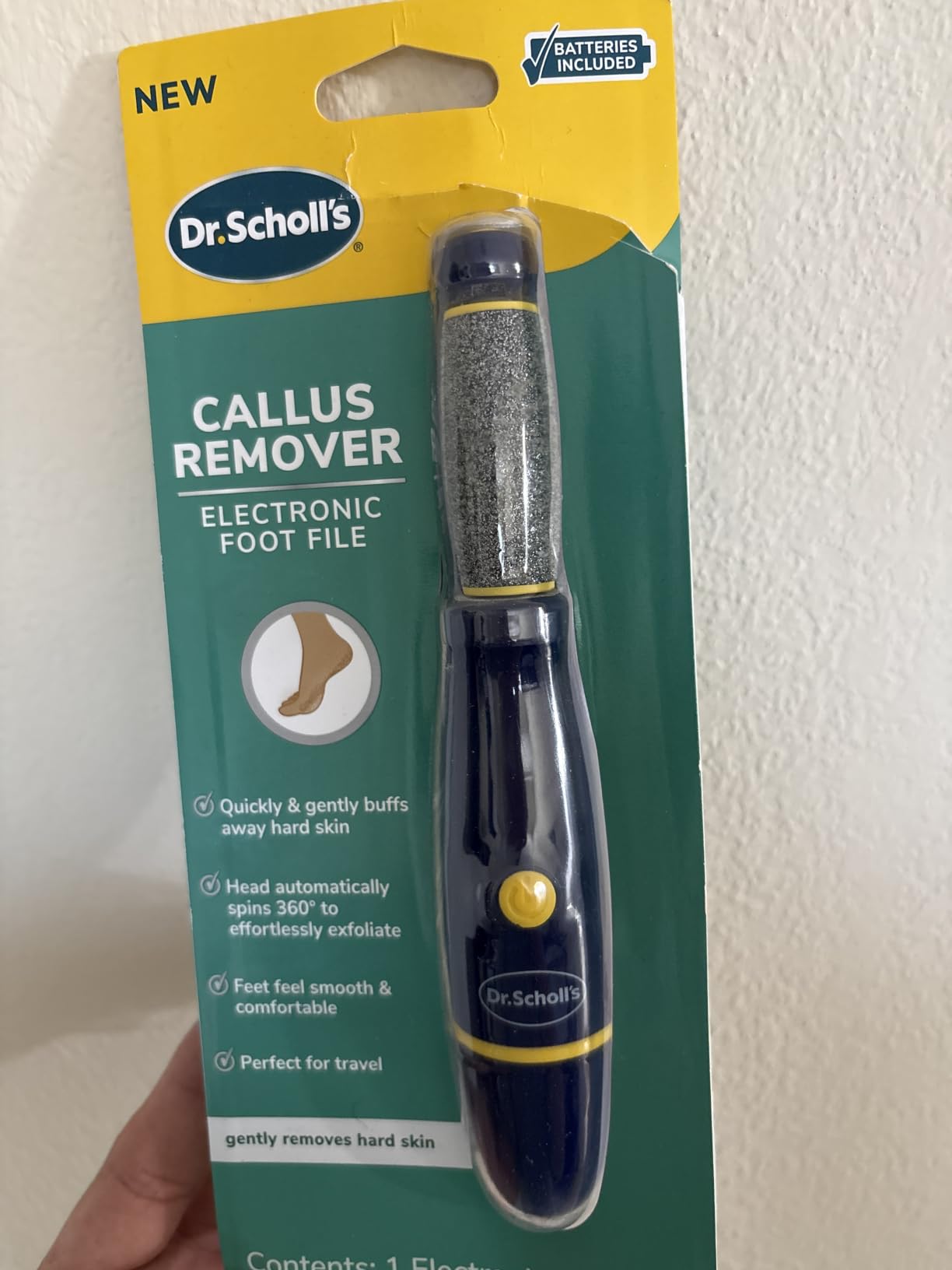 Dr. Scholl's Callus Remover Electronic Foot File, Electric Hard Skin Removal for Feet, Effortless Soft Smooth Skin in Minutes, Perfect for Travel, for Women & Men, AAA Batteries Included customer photo 1