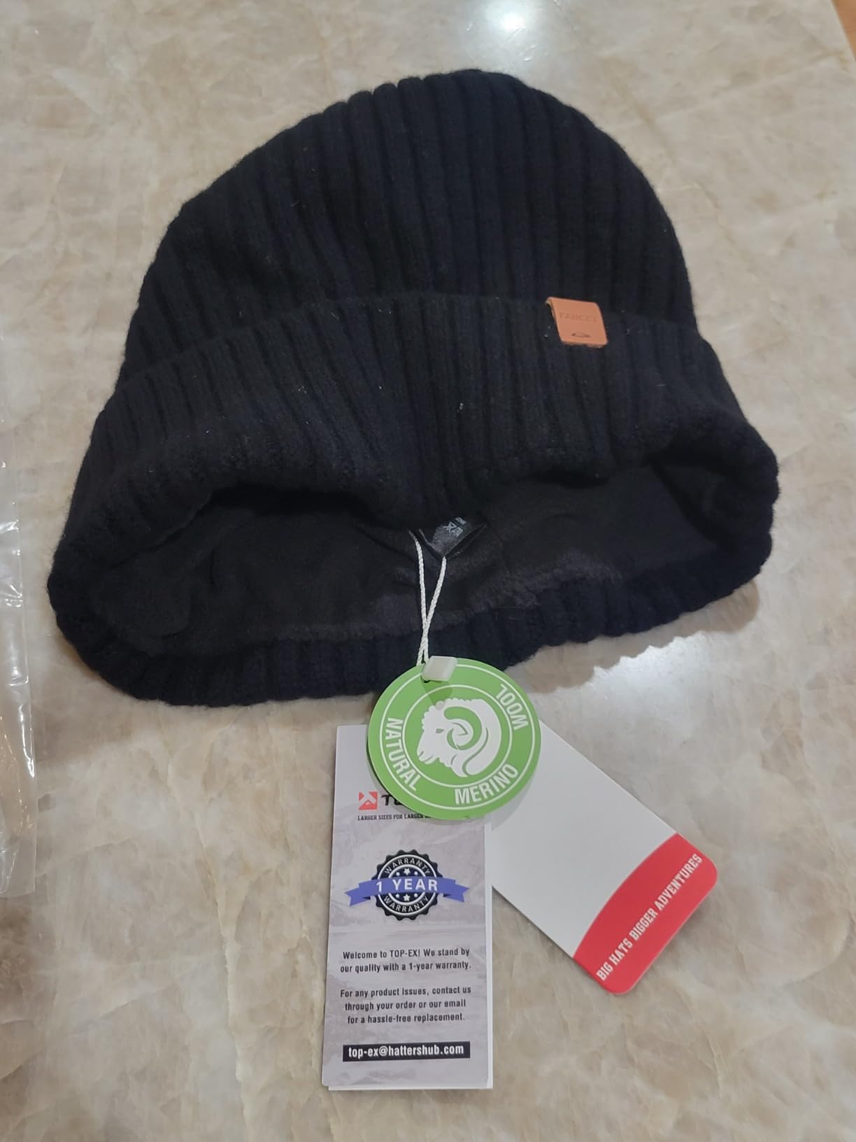 100% Australian Merino Wool Fleece Lined Beanie Oversized Fit customer photo 1