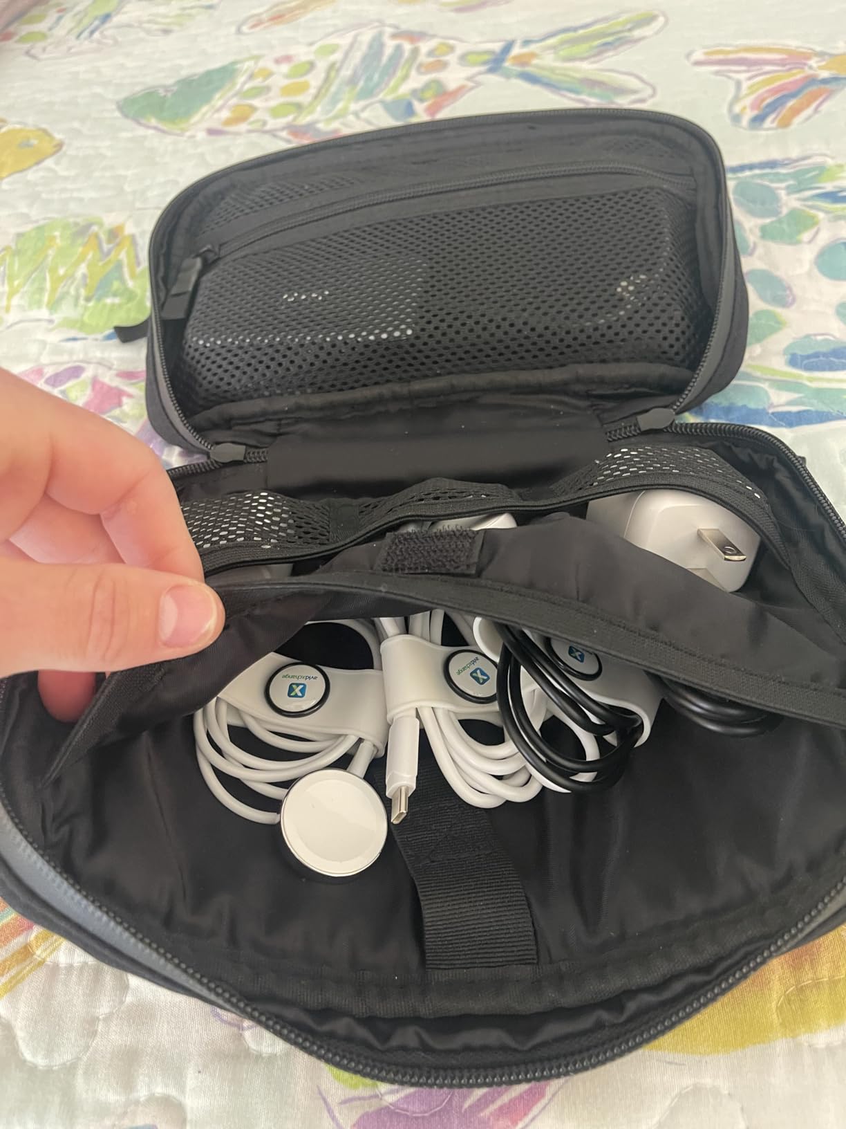 Pelican Electronic Organizer Travel Case w/Hidden AirTag Compartment - Black | Durable Tech Organizer Pouch - Portable Storage Bag w/Multiple Storage Mesh Pockets for Cables, Chargers, Power Bank & AirPods customer photo 2
