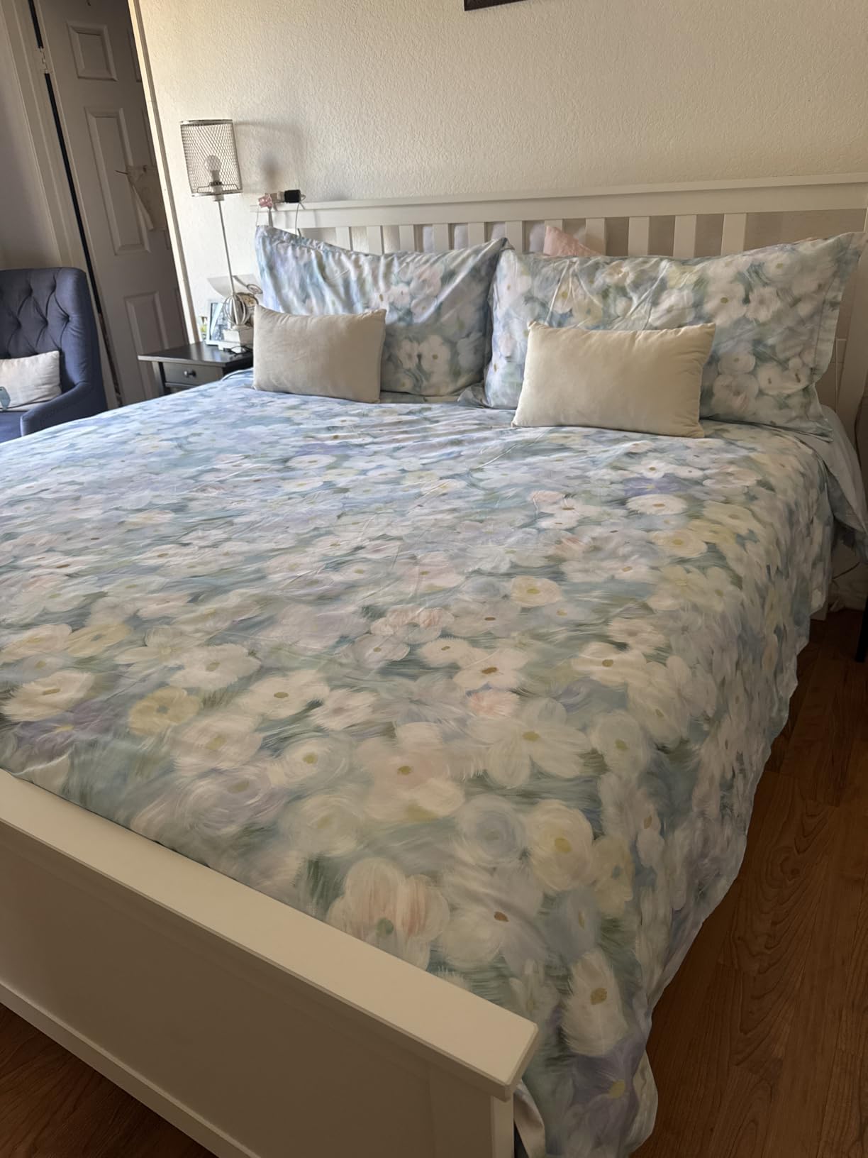 OAITE Duvet Cover Set, 100% Cotton Comforter Cover with Leaf Pattern Duvet Cover Set, Soft Bedding Set Includes with 3 Piece (2 Pillow Shams, 1 Duvet Cover) customer photo 2