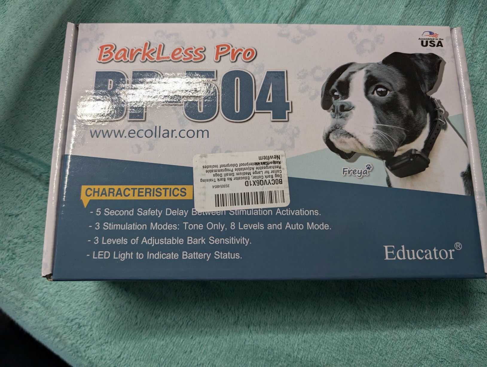 E-Collar Educator BarkLess Pro Dog Bark Collar | Rechargeable, Waterproof, Adjustable Sensitivity & Stimulation, Trim-to-Fit Biothane Strap, For Dogs with 5-22.5