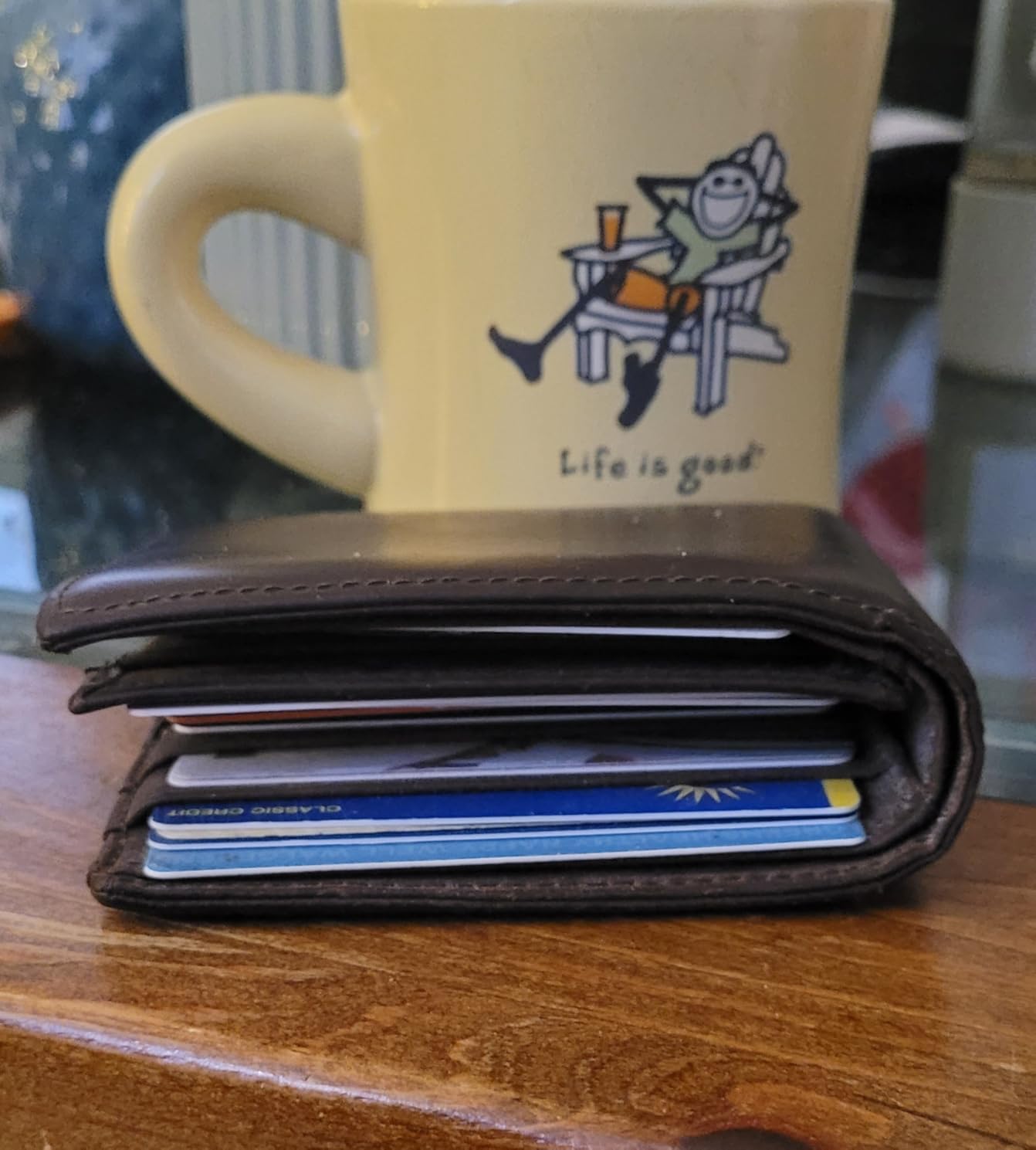 Mens Wallet Genuine Leather Bifold RFID Blocking Wallet for Men with 1 ID Window 13 Card Holders 2 cash pockets 1 Gift Box customer photo 1