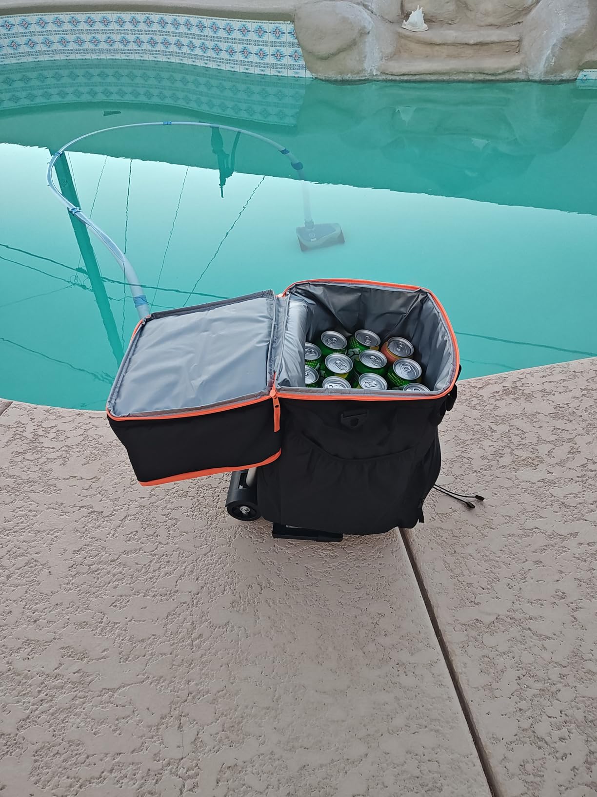 Odoland 72 Can Rolling Cooler Bag with Wheels & Handle, Collapsible Insulated Ice Chest for Beach, Camping & Tailgating - Portable Travel Soft Cooler on Wheels, Collapses for Easy Storage customer photo 2