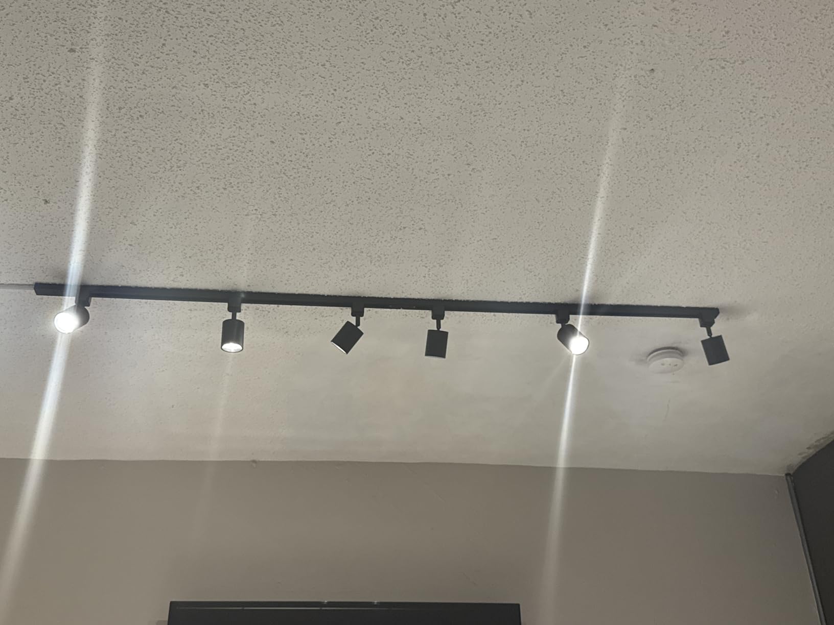 VANoopee 6-Light LED Track Lighting Kit with 6.6FT H Type Track Rails Black | Dimmable Track Light Heads, Bright Ceiling Spotlight Fixture for Kitchen Accent Art, 3000K Warm White, No Flicker, 10W 800lm customer photo 2