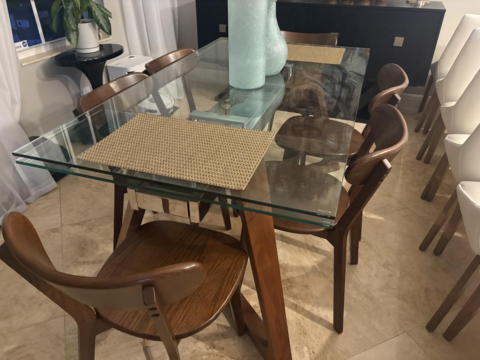 Oak Dining Chairs, Kitchen Chairs, 100% Solid Wood Modern Dinner Chair with Curved Backrest, Dining Room Chair for Kitchen, Living Room, Study (4PK, Walnut) customer photo 1