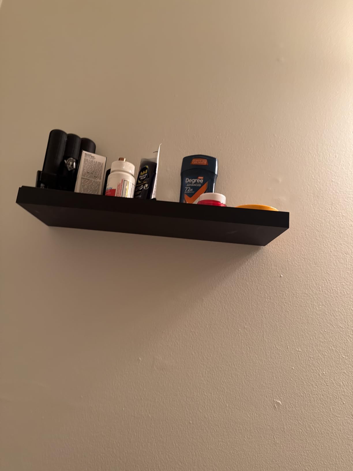 upsimples Floating Shelves for Wall, Wall Shelves for Decor Storage Set of 6, Wall Mounted Wood Shelf for Bedroom, Living Room, Bathroom, Kitchen, Picture Ledge Shelf, Black customer photo 1