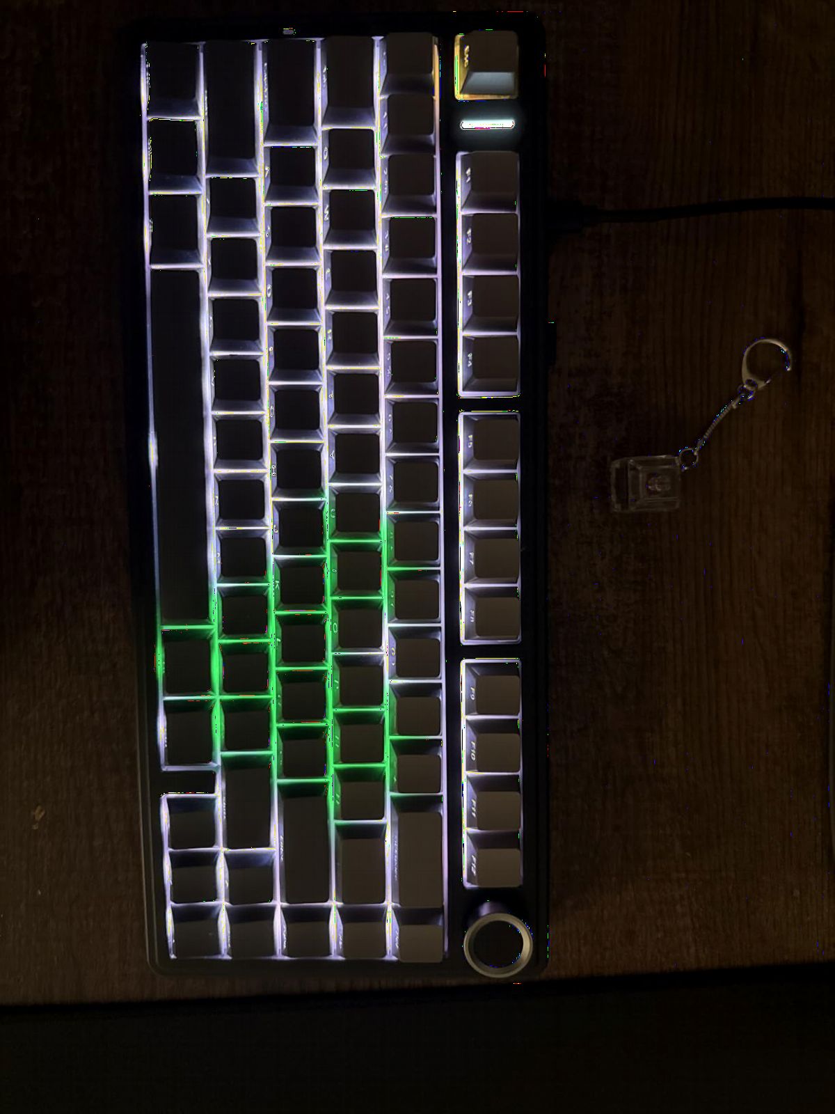 AULA F75 Pro Wireless Mechanical Keyboard,75% Hot Swappable Custom Keyboard with Knob,RGB Backlit,Pre-lubed Reaper Switches,Side Printed PBT Keycaps,2.4GHz/USB-C/BT5.0 Mechanical Gaming Keyboards customer photo 1