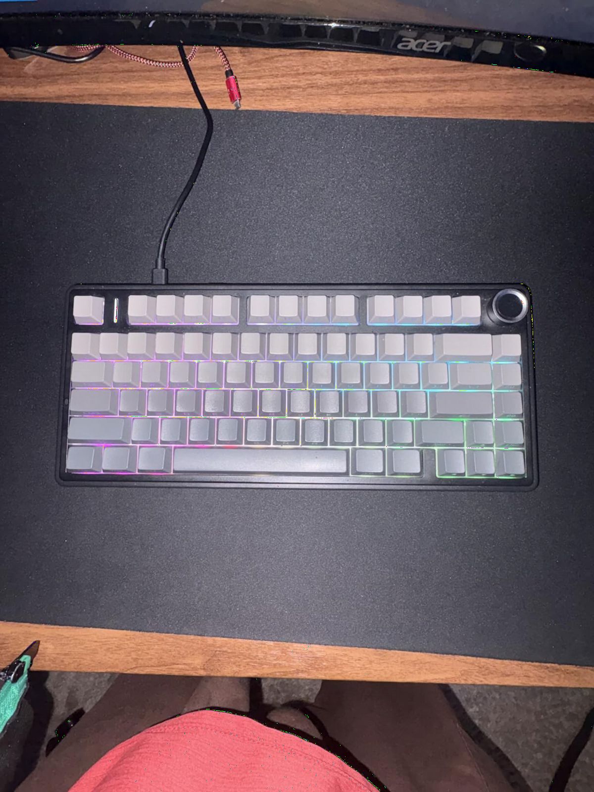 AULA F75 Pro Wireless Mechanical Keyboard,75% Hot Swappable Custom Keyboard with Knob,RGB Backlit,Pre-lubed Reaper Switches,Side Printed PBT Keycaps,2.4GHz/USB-C/BT5.0 Mechanical Gaming Keyboards customer photo 2