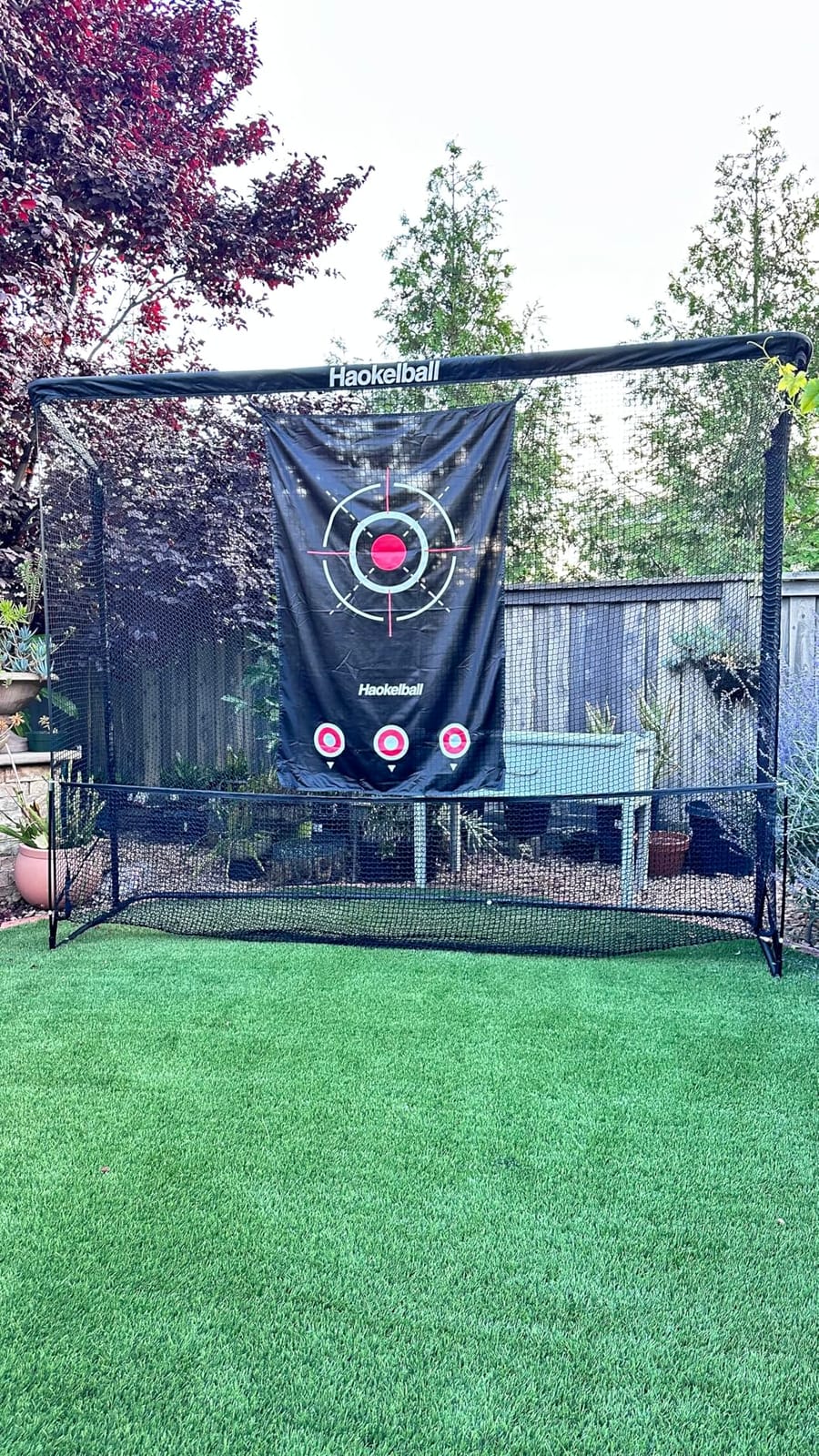 Haokelball Golf Practice Hitting Net for Driving Real Balls, 10x8ft Heavy Duty Netting for Indoor Outdoor with Side Barriers, Ball Return & Collection System, Silent Impact Target and Carry Bag customer photo 2