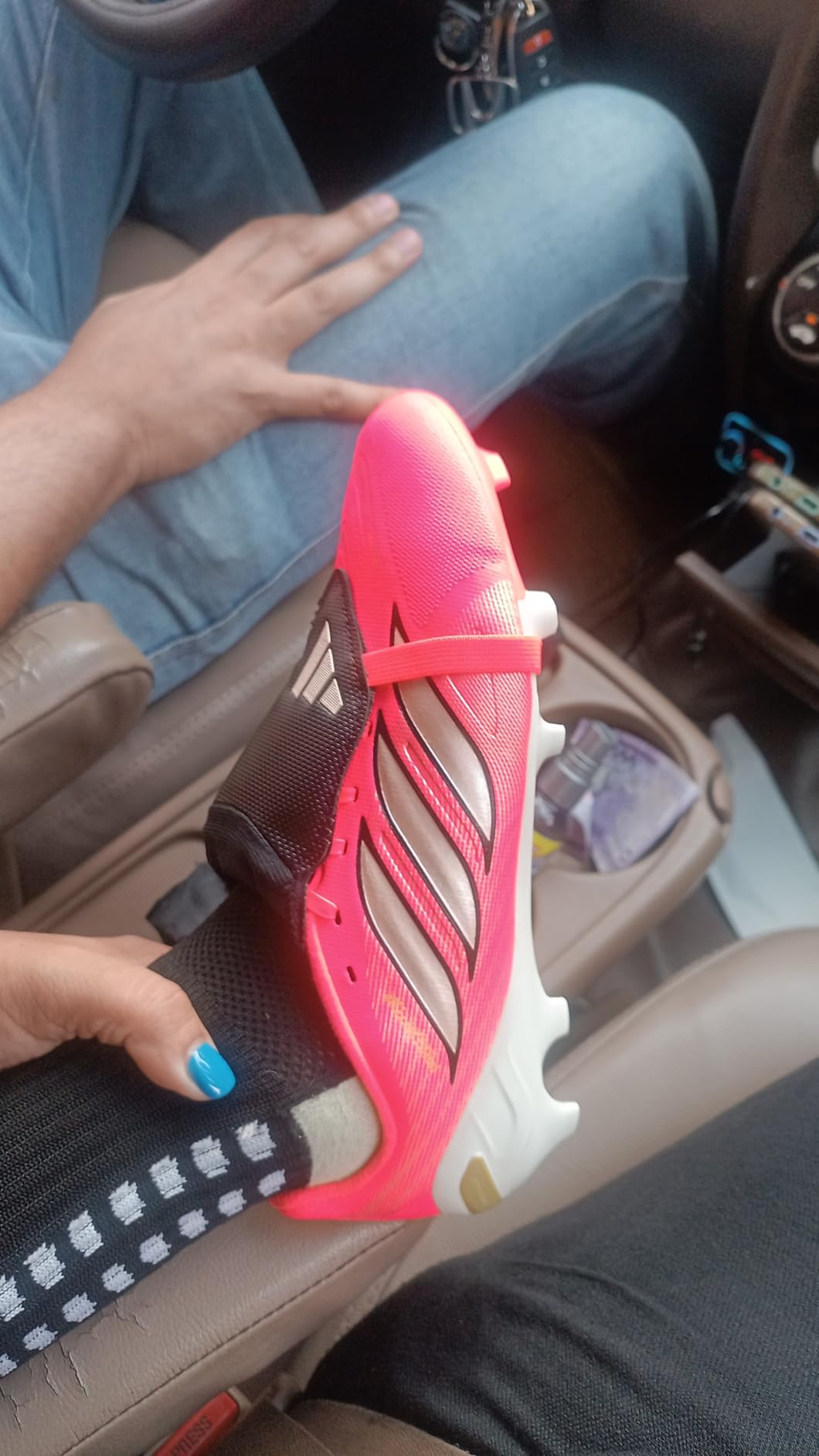 adidas Kids' League Predator Fold-Over Tongue Firm Ground Soccer Cleats customer photo 1