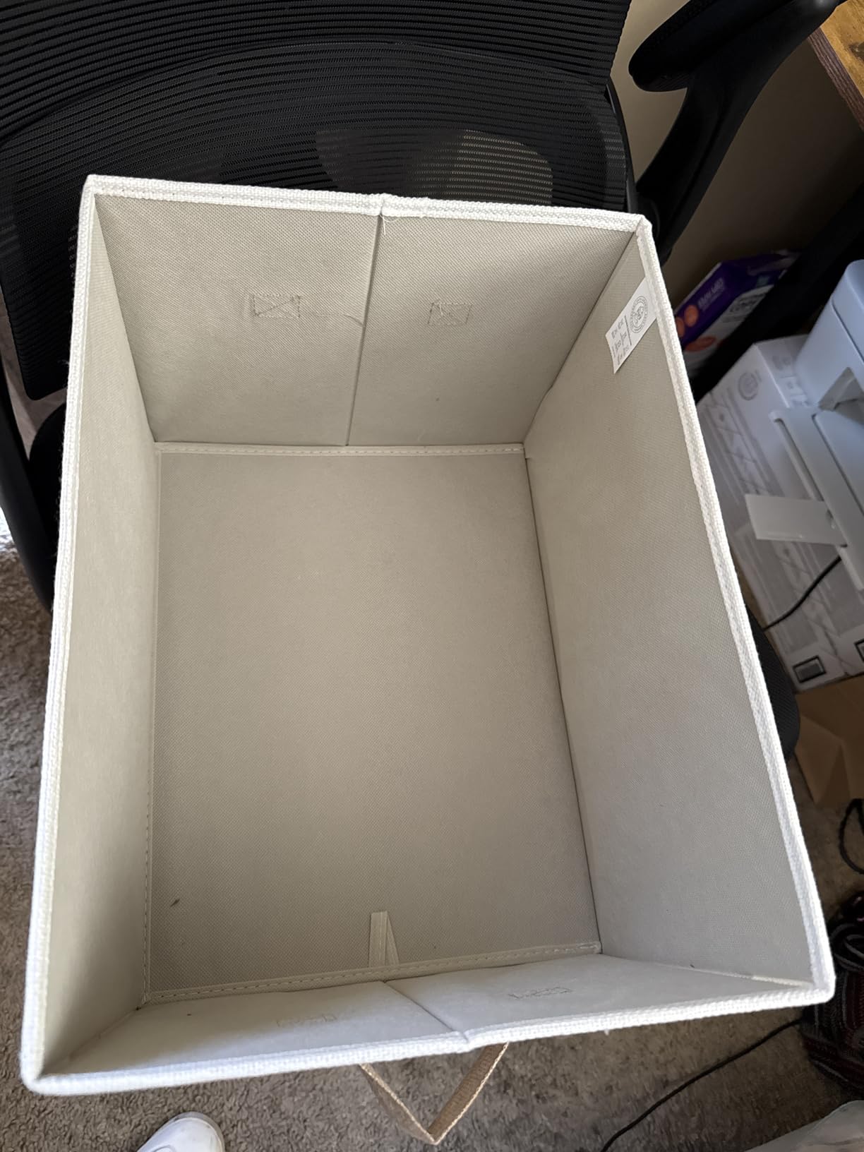 GRANNY SAYS Closet Storage Bins with Label, Khaki&Ivory, Medium, 3-Pack | Closet Storage Bins, Storage Baskets for Closet, Fabric Bins for Clothes, Closet Organizer Bins, Clothes Storage Organizer customer photo 1