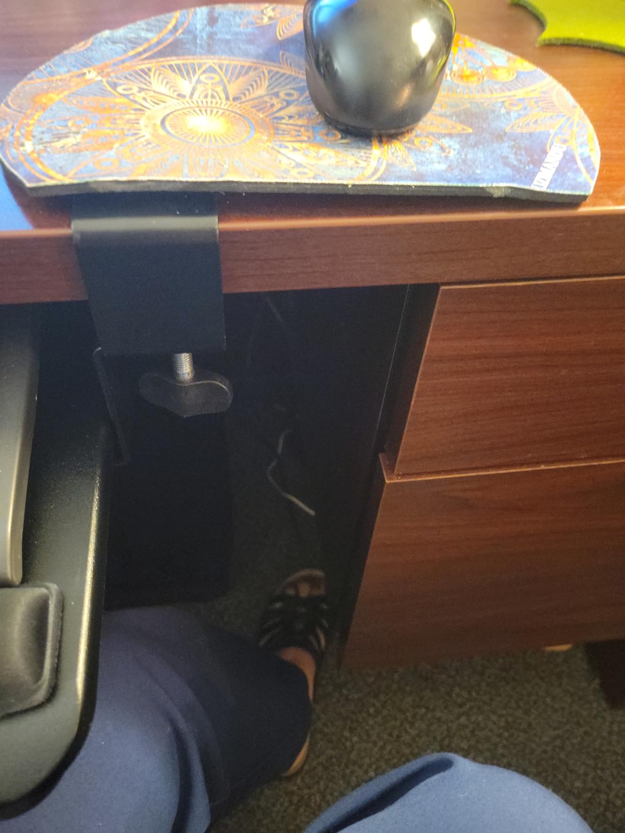 BONTEC KMT01 Under Desk Keyboard Tray, Pull-Out Keyboard & Mouse Platform with C-Clamp, 25.6 x 11.8 in Space-Saving Ergonomic Slide-Out Drawer, Black customer photo 2