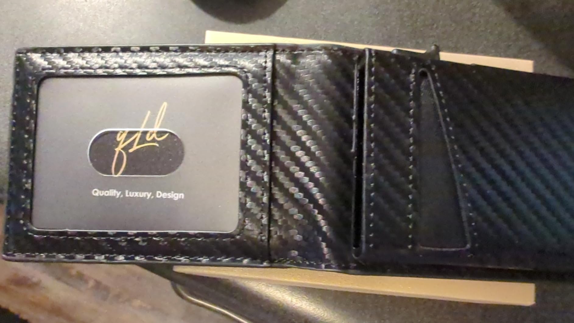 2026 Wallet for Men - RFID Blocking [Functional & Practical] Bifold Slim Minimalist Credit Card Holder Pop Up Wallet Metal Case with Cash Slot, Front Pocket with ID Window, Gift Boxed (Carbon Fiber) customer photo 1