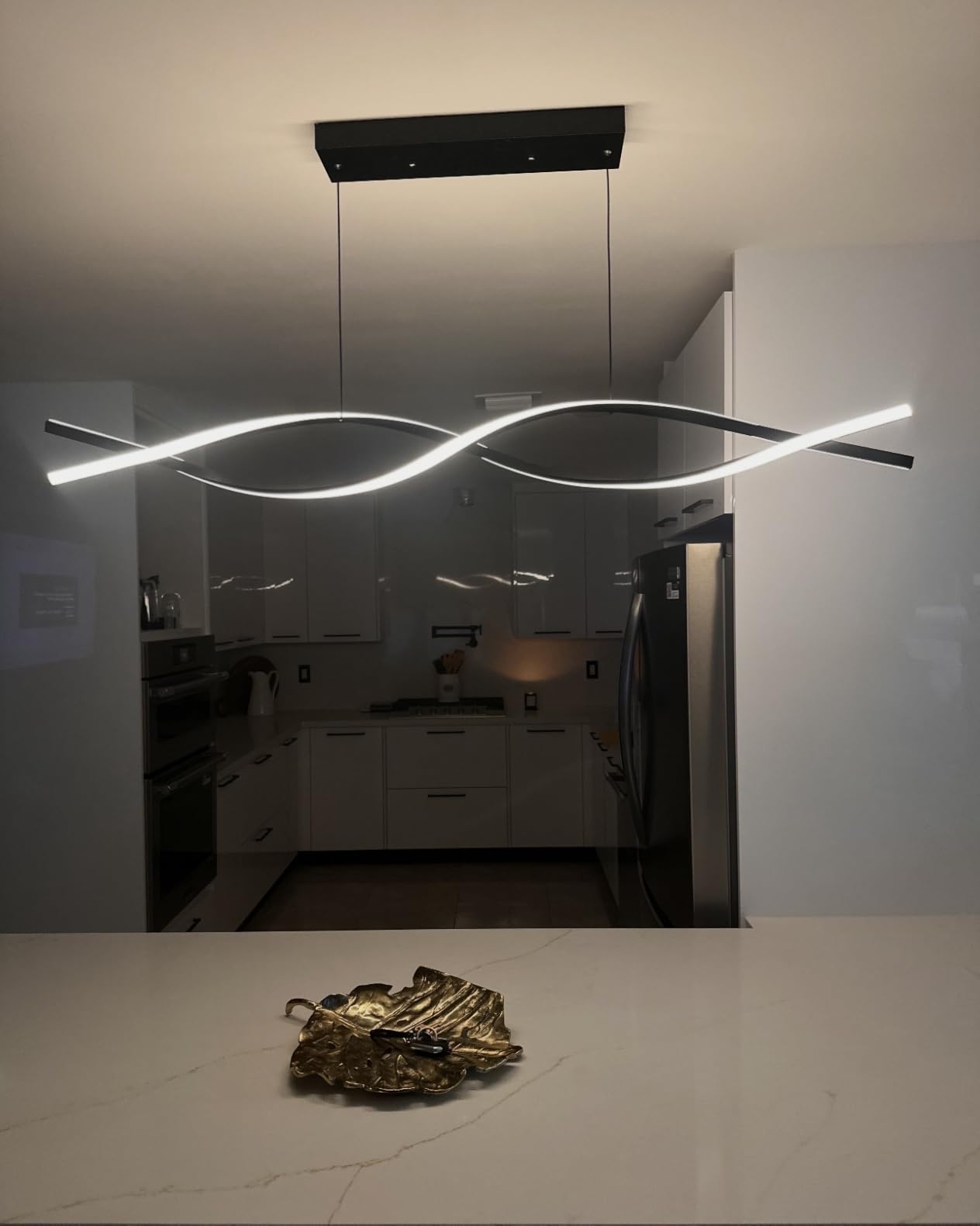 LED Island Lights, 3300k-6500K Dimmable Pool Table Light with Remote, Modern Pendant Lights for Kitchen, 47.24