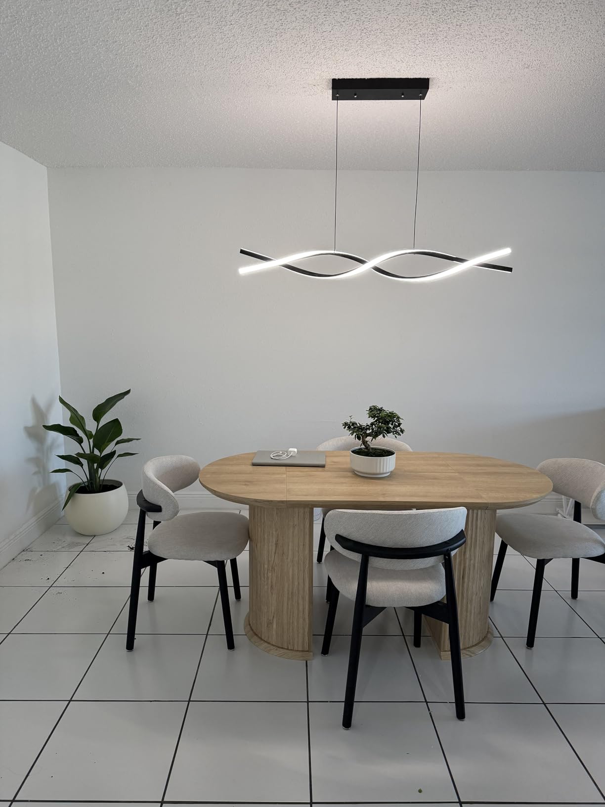 LED Island Lights, 3300k-6500K Dimmable Pool Table Light with Remote, Modern Pendant Lights for Kitchen, 47.24
