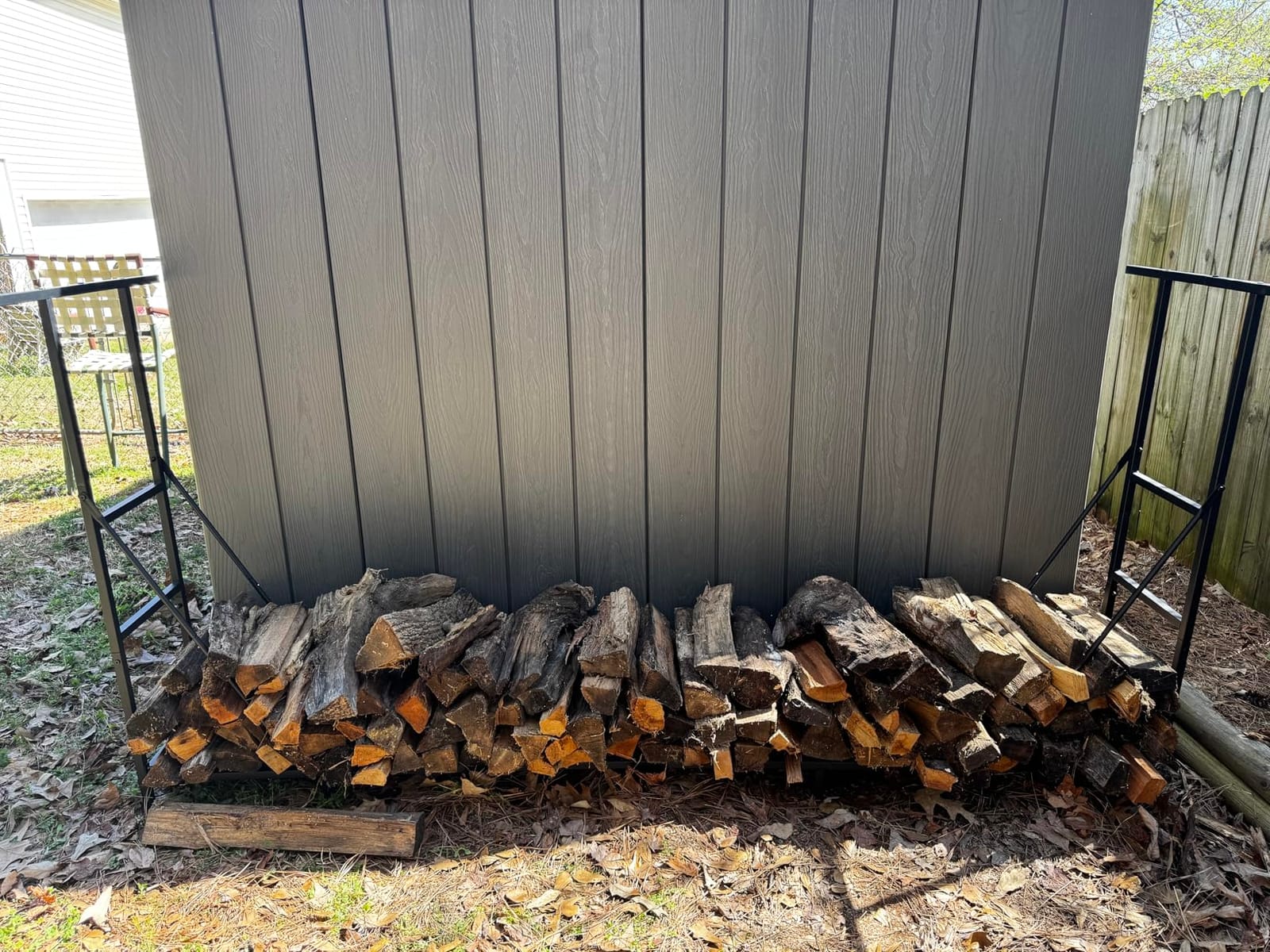Vailge Firewood Rack Cover 8FT, Waterproof Firewood Rack Outdoor Cover with Full Front Zipper & Windproof Straps, Heavy Duty 600D Oxford Log Protector for All Seasons customer photo 2