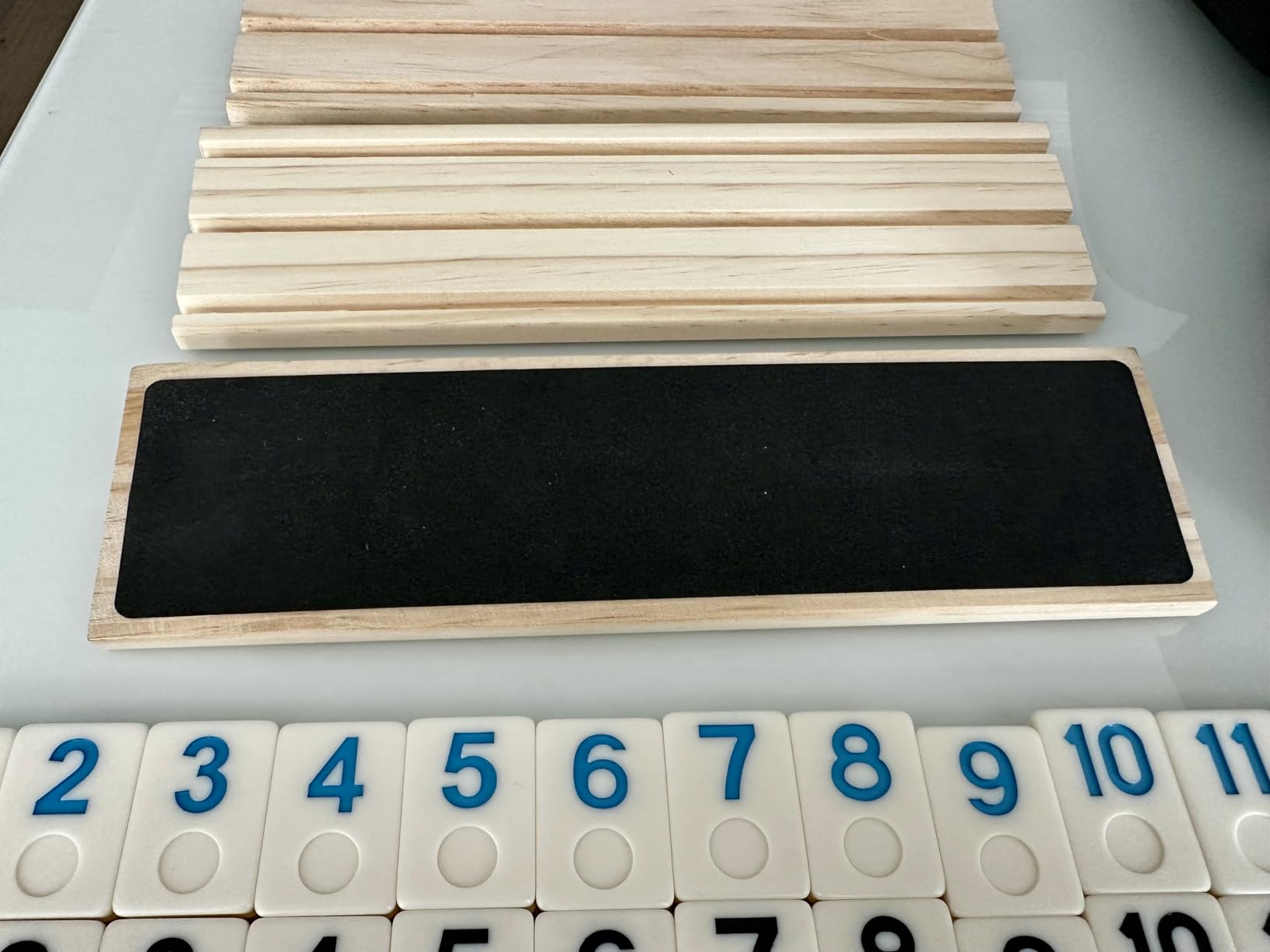 2-6 Players Rummy Game Gifts for Adults Men Women Father Mother, Rummy Game W/ 6 Wooden Racks, 160 Melamine Tiles, Drawstring Bag, Portable Case, Family Board Games for Adults & Kids Age 8+ customer photo 2