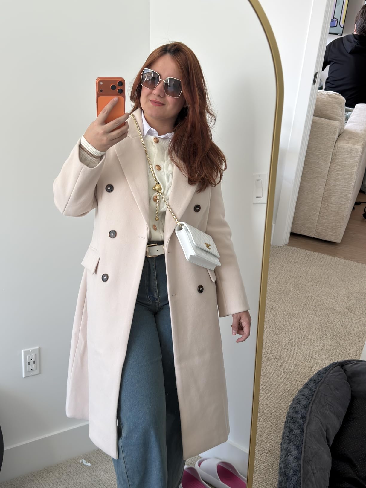Womens Long Wool Coats Fall Winter Double Breasted Trench Coat Peacoat customer photo 1