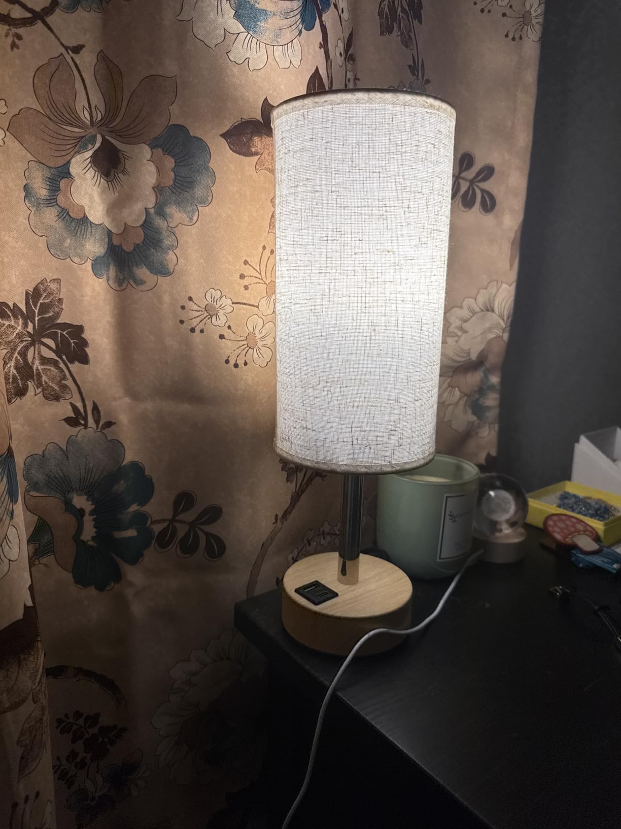 Dicoool Touch Bedside Table Lamp with USB - 3 Way Dimmable Wood Lamp for Bedroom Nightstand, Desk Lamp with Charging Station for Dorm, Living Room, Office, Kids Room, Small, 14in customer photo 2
