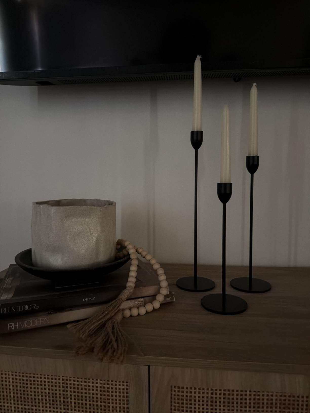 3PCS Black Tall Taper & Pillar Candle Candlestick Holder | Vintage Decor for Table, Wedding & Mantle, Fits Taper, Pillar & LED Candles customer photo 1