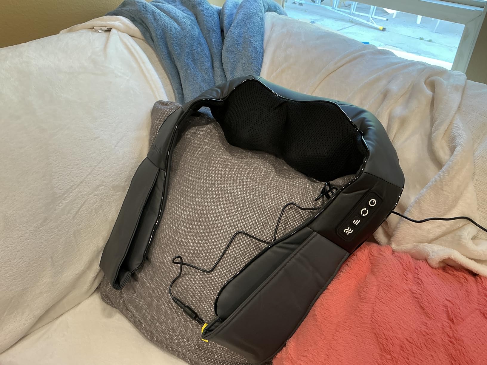 Nekteck Shiatsu Neck Massager with Heat for Pain Relief, Gray, NOT Cordless | 2026 Upgraded 3D Back Shoulder Kneading Massage Pillow, 3 Intensity Speeds Deep Tissue customer photo 1