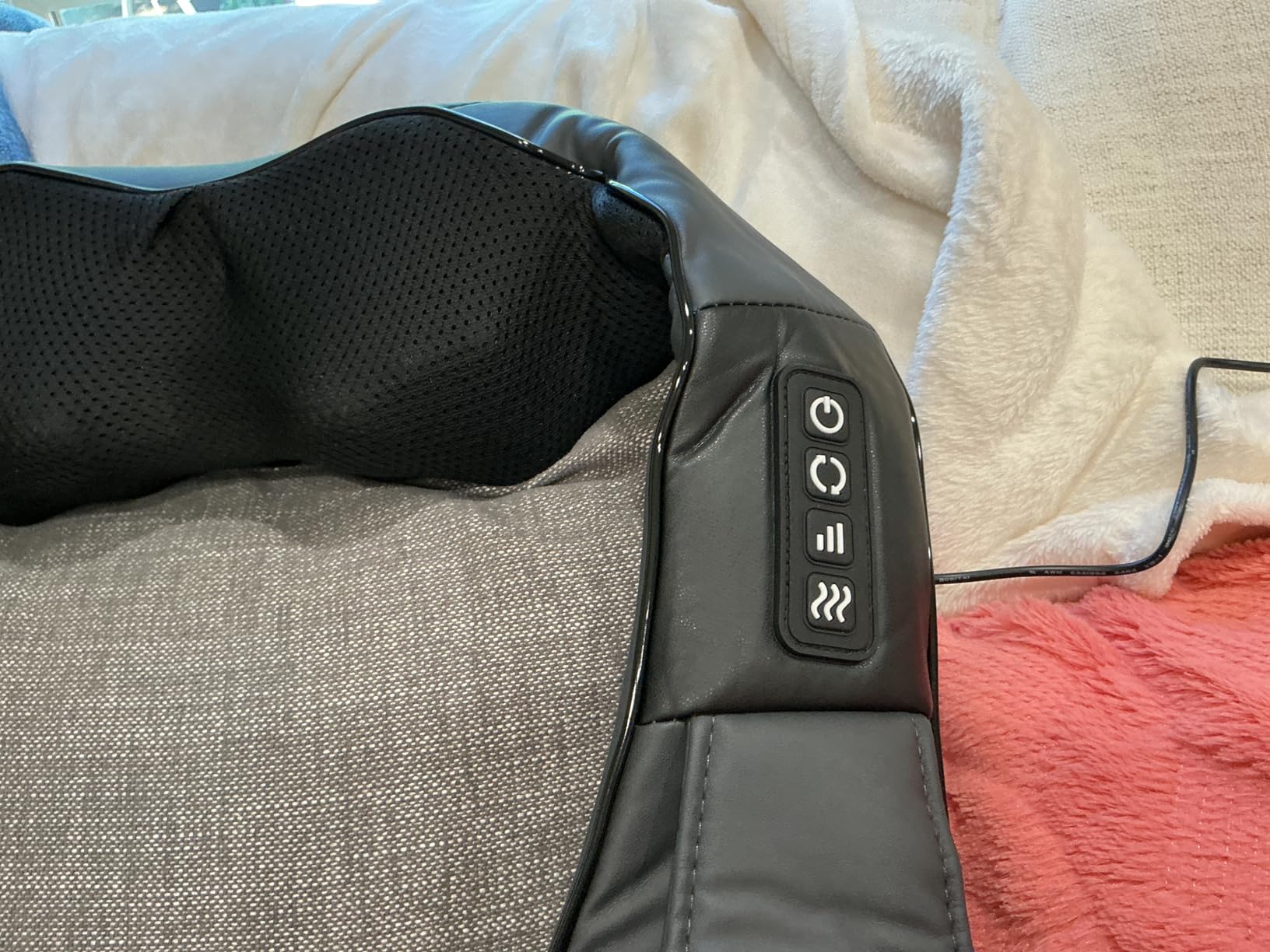 Nekteck Shiatsu Neck Massager with Heat for Pain Relief, Gray, NOT Cordless | 2026 Upgraded 3D Back Shoulder Kneading Massage Pillow, 3 Intensity Speeds Deep Tissue customer photo 2
