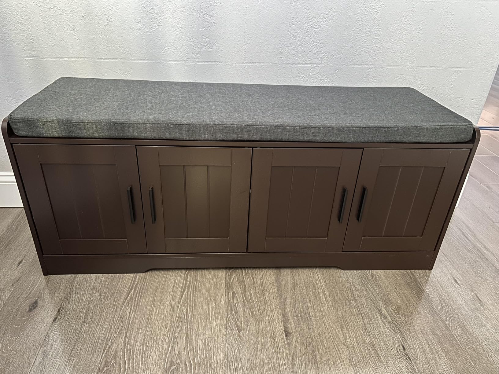 Homleke Shoe Storage Bench, 4 Doors & Thickened Padded Seat Cushion customer photo 1