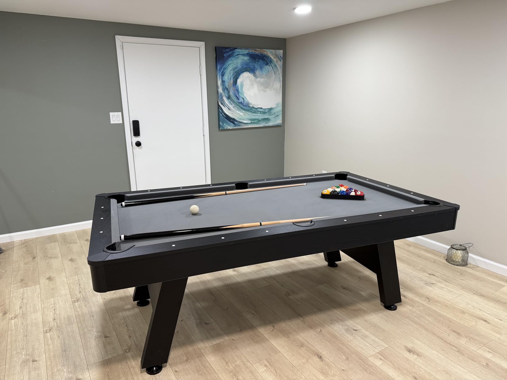 GoSports 7 and 8 ft Pool Tables with Wood Finish - Gray, Black, or Green Felt - Billiards Game Room Table for Adults & Family - Accessories Not Included customer photo 2
