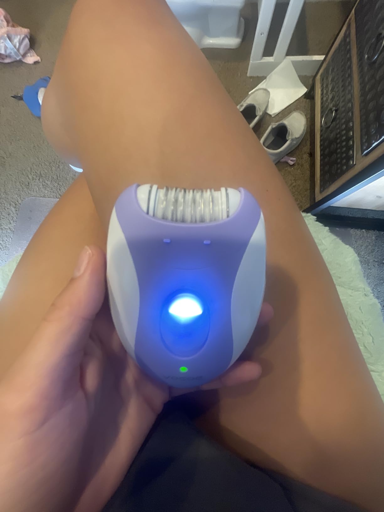 VOGOE Epilators Hair Removal for Women with LED Light for Body Face, HR110 | for Arms, Legs, Face & Bikini Epilator, Cordless and Rechargeable Razor Hair Remover with 21 Tweezers, 2 Speeds, Purple customer photo 1