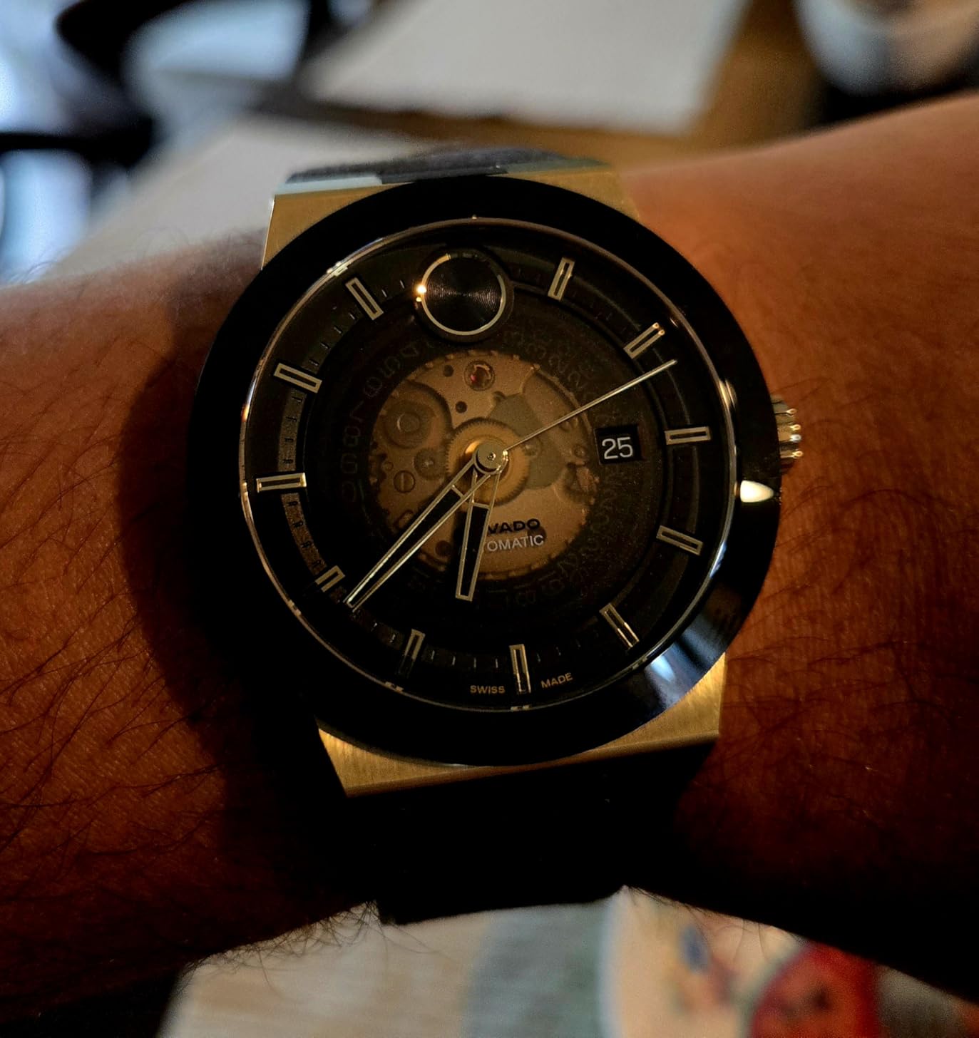Movado Bold Fusion Men's Luxury Automatic Watch - Swiss Self-Winding Movement, Fabric Rubber Strap, Water Resistance 50 Meters (5ATM) - Classic Timepiece customer photo 1