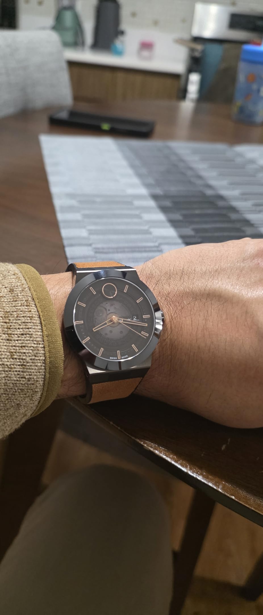 Movado Bold Fusion Men's Luxury Automatic Watch - Swiss Self-Winding Movement, Fabric Rubber Strap, Water Resistance 50 Meters (5ATM) - Classic Timepiece customer photo 2
