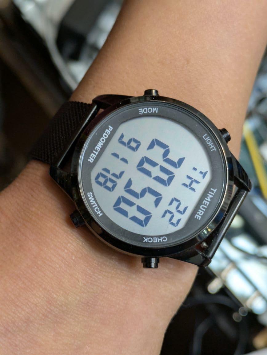 Men's Pedometer Watch with Stainless Steel Bracelet,Step Counter Watch No App, No Charging Needed for Ourdoor Walking, Calorie, Distance, Alarm, Countdown Timer Watch TU-2306B TIMEURE customer photo 2