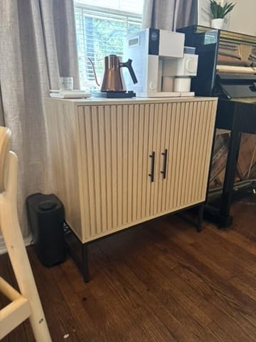 Best Choice Products Slatted Sideboard Buffet Cabinet, Entryway Table, Accent Storage Cabinet, Console Table for Hallway, Living Room, Dining Room - Natural Oak customer photo 1