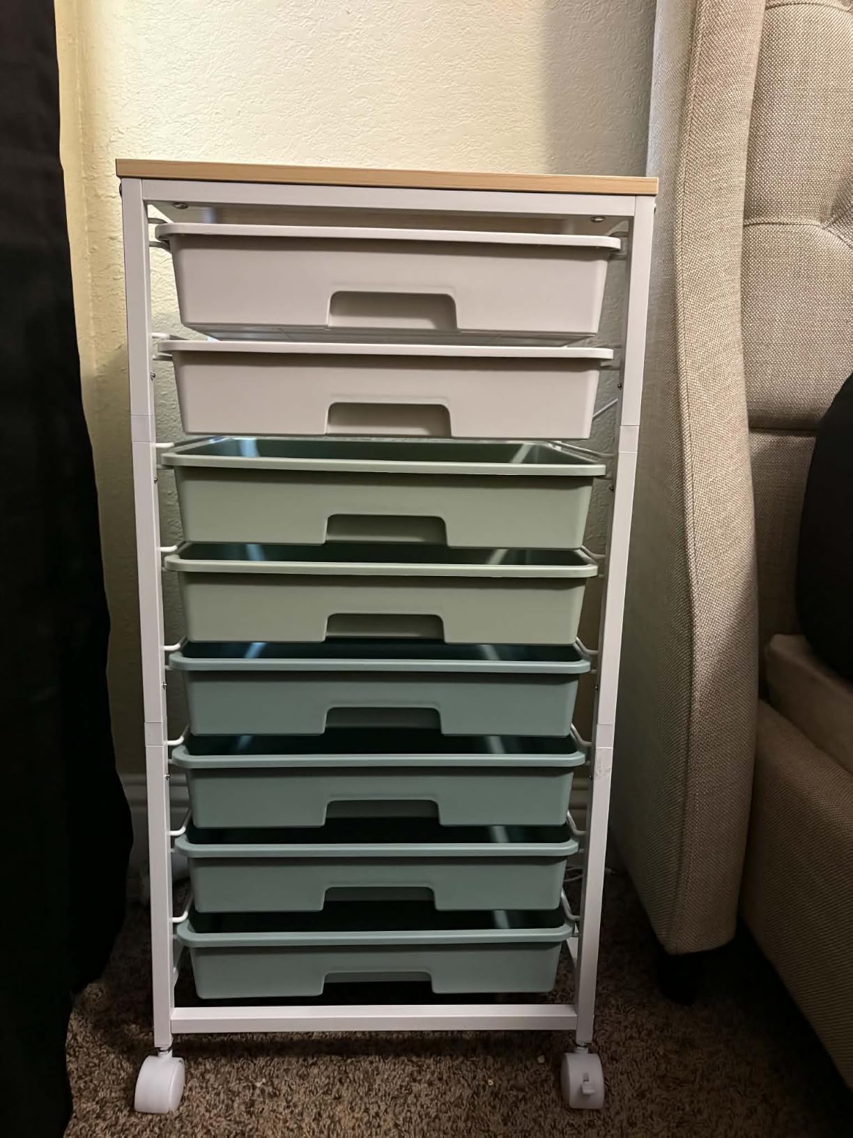 SYKIARIOL Rolling Cart with Drawers,Craft Organizers and Storage, Green customer photo 1