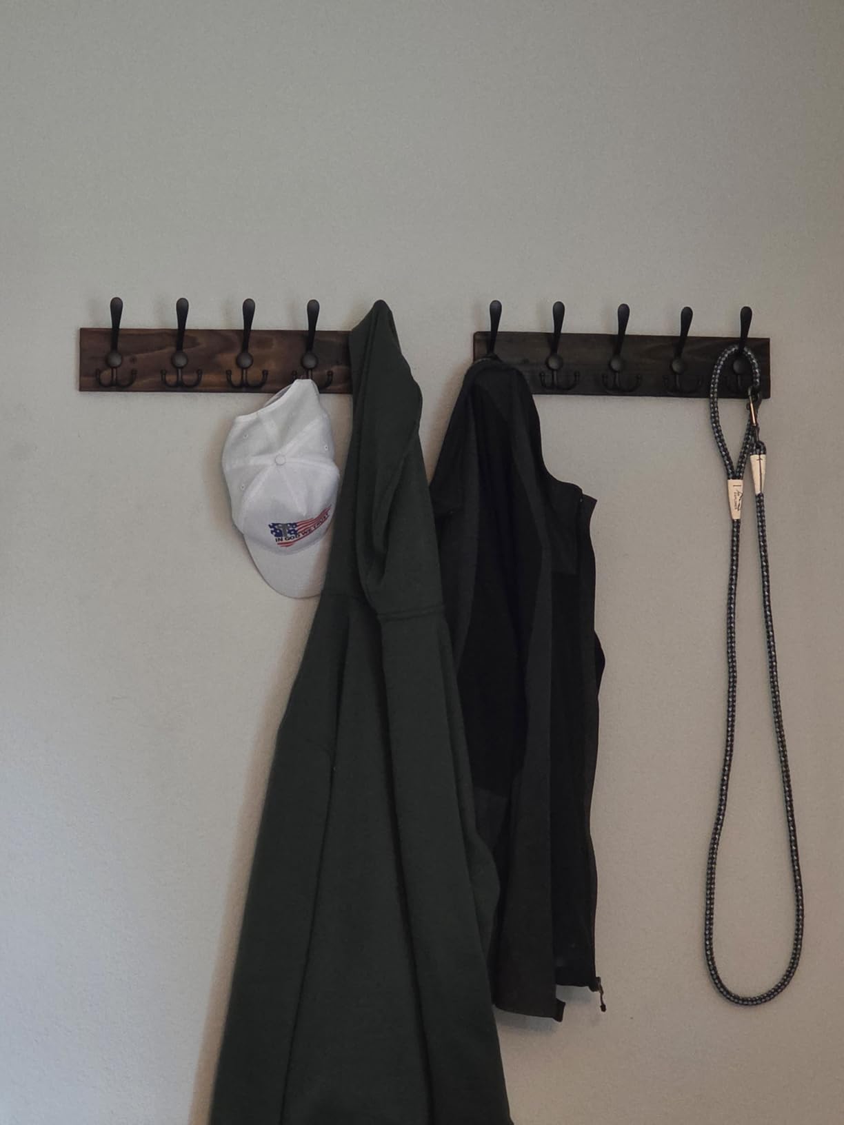 Wooden Coat Rack Wall Mount Heavy Duty, 2 Pack Coat Hanger Wall Mount with 5 Triple Hooks for Clothes, Jacket, Hat, Keys customer photo 1