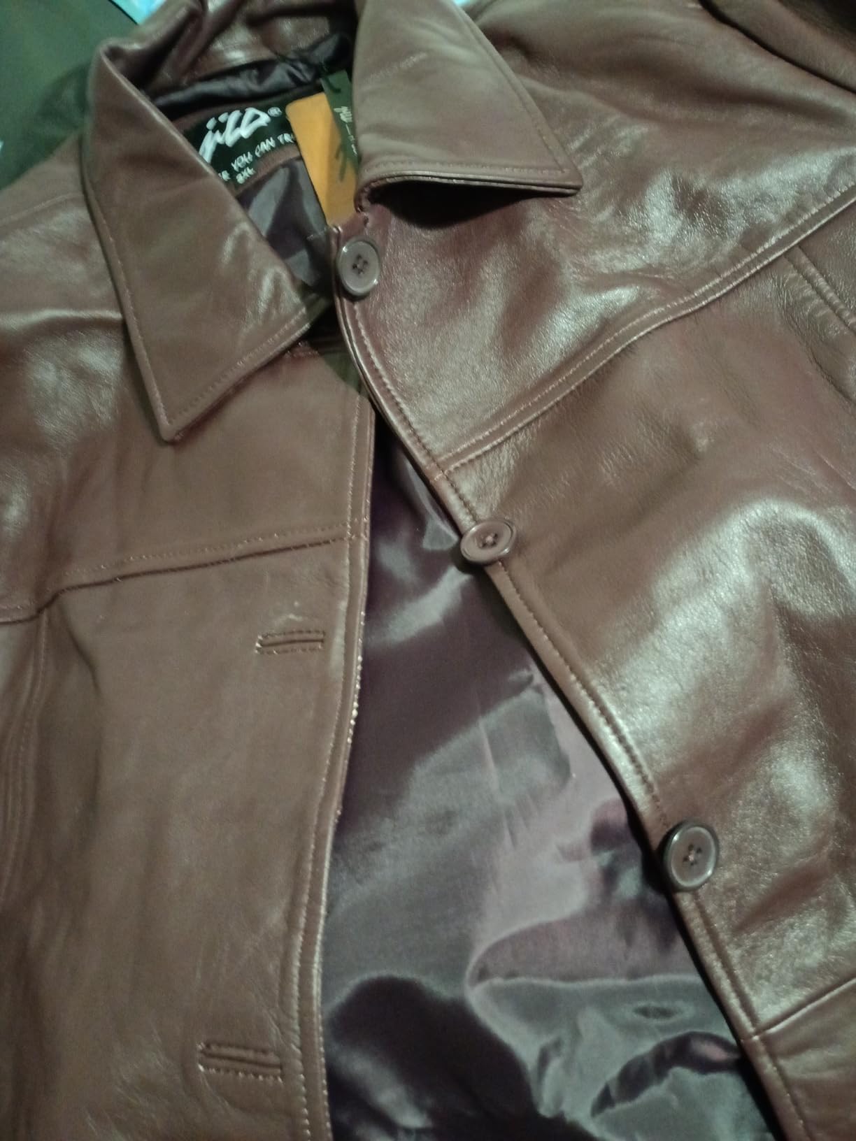 Jild Casual Car Coat Lambskin Leather Jacket Women - ¾ Length Blazer Overcoat Style Leather Long Coat Women customer photo 2