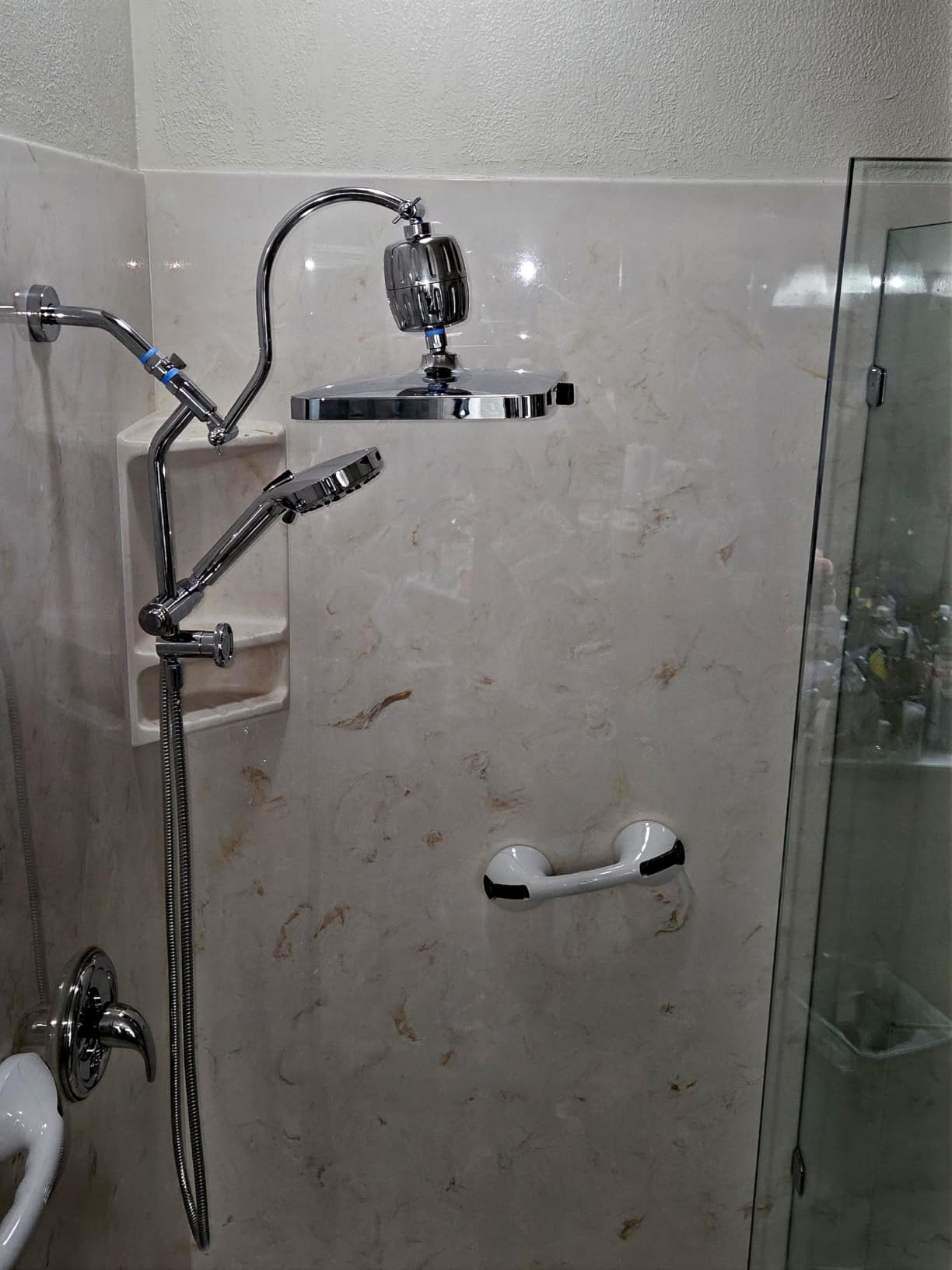 Hibbent cUPC Certified High Pressue 13'' Rainfall Shower Head with 5-Spray | Shower Heads with Handheld 10-Spray Combo, All Metal Easy Reach 4-way Diverter Arm, 71'' Hose & Holder, Matte Black customer photo 2