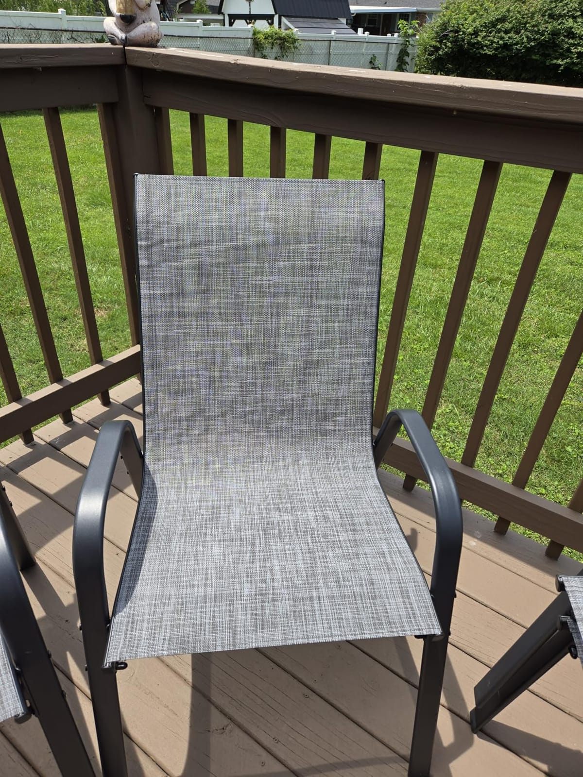 Outdoor Patio Chairs Set of 4 Stackable Dining Chairs All-Weather Textilene Furniture Set for Pool Deck, Backyard, Garden customer photo 1