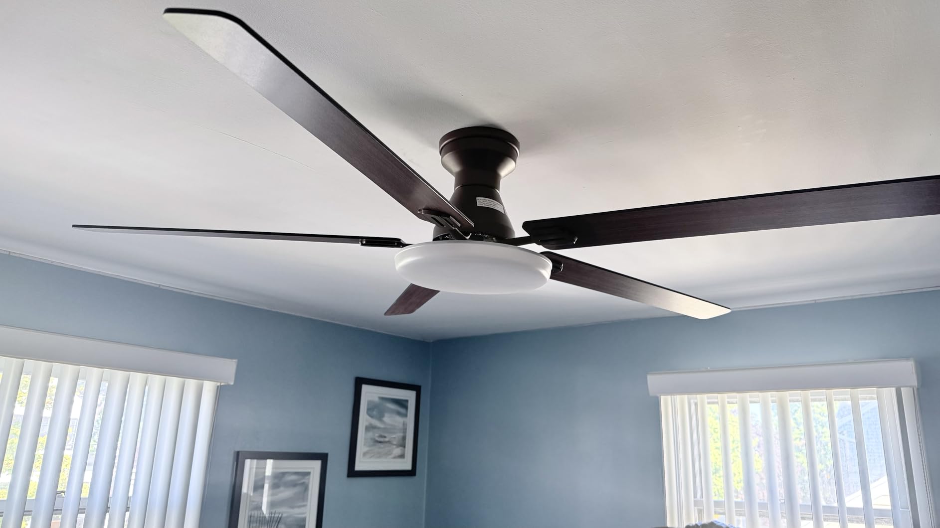 Passky 52 Inch Black Low Profile Ceiling Fan with Lights and Remote customer photo 1