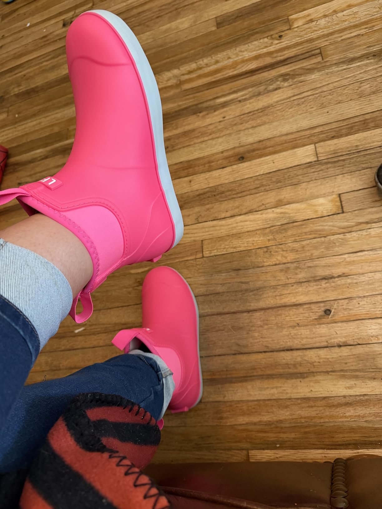 Women's Deck Boots, Waterproof Ankle Rain Boots with Anti-Slip Traction, Rubber Garden & Fishing Boots for Boating, Camping, Farming & Outdoor Work customer photo 1