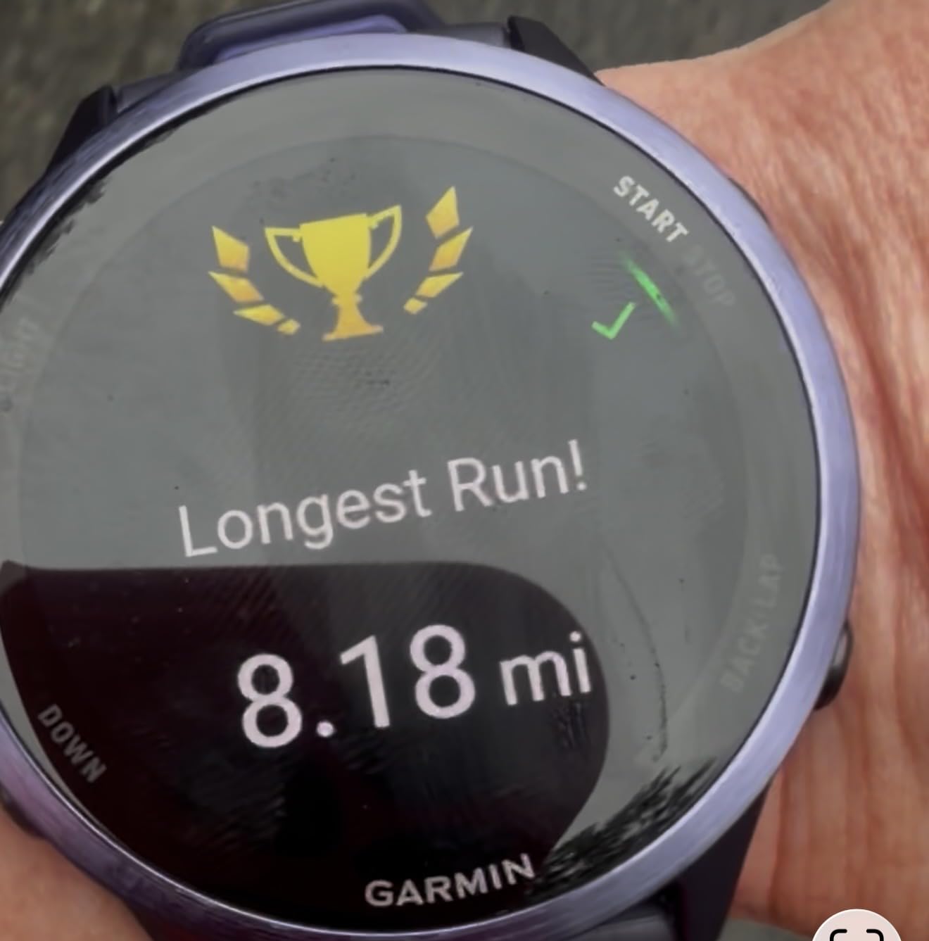Garmin Forerunner 570, 42mm, Aluminum, Whitestone/Cloud Blue, Smaller-Sized Advanced GPS Running & Triathlon Smartwatch, AMOLED Display, Training & Recovery Features customer photo 1