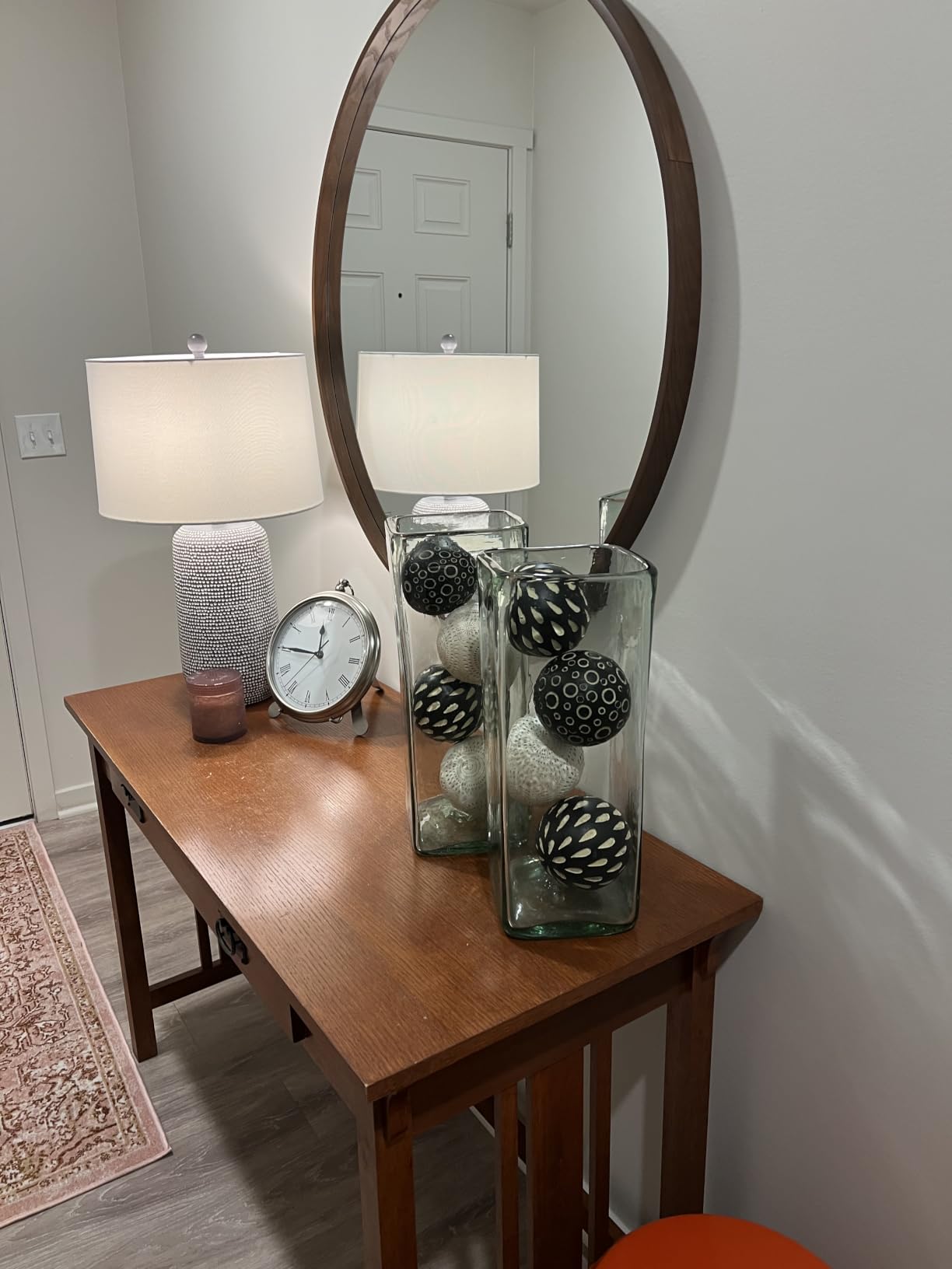 Round Wood Mirror, 36
