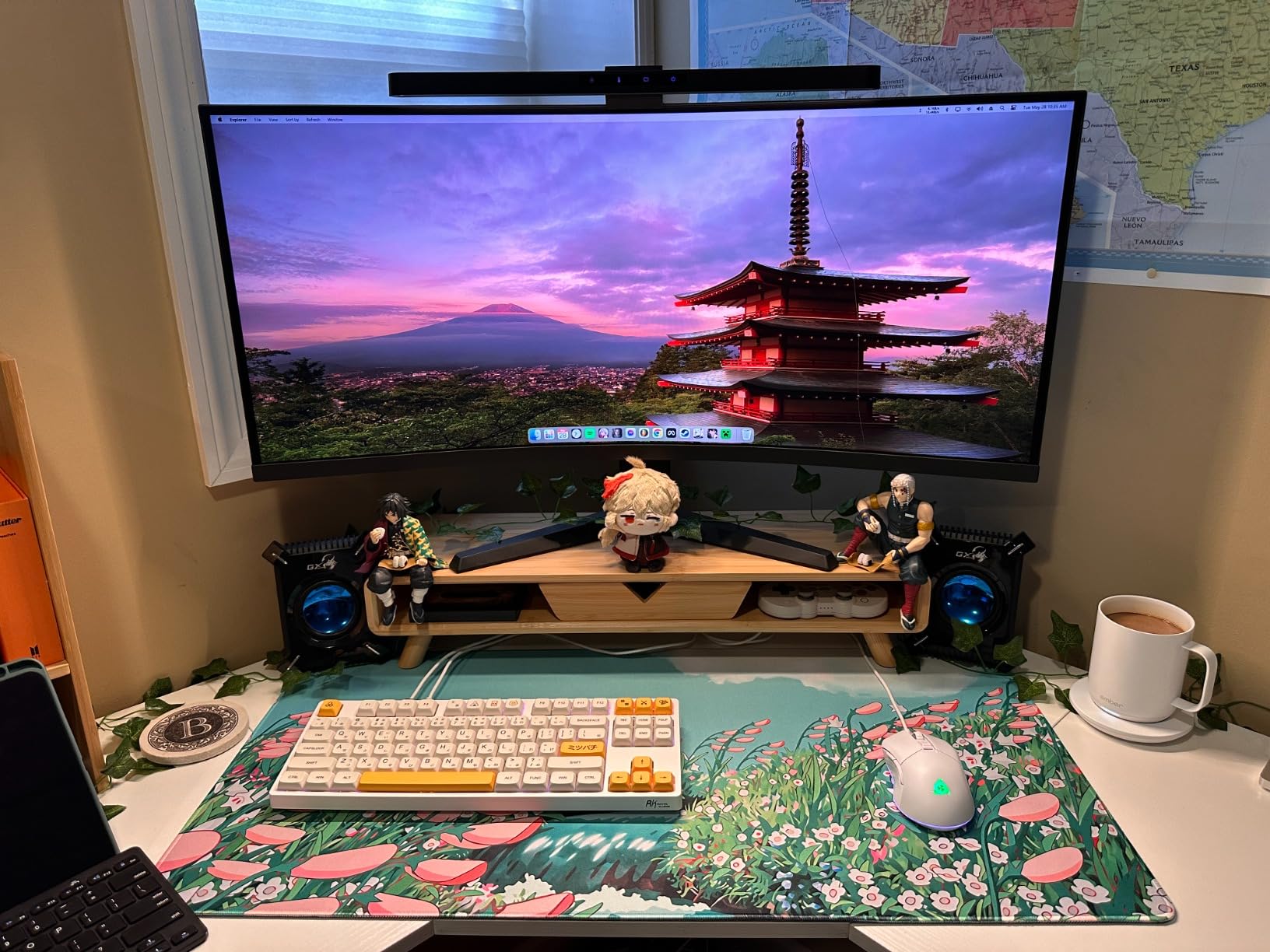 ONWAY Curved Monitor Light Bar with RGB Backlight, Wireless Remote Touch Control, No Glare Lamp with Camera Base for Gaming/Office Computer Setup customer photo 1