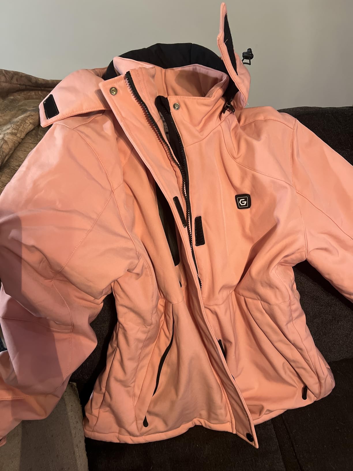 Graphene Heated Waterproof Jackets for Women with Hood Included 18400mAh Battery Pack customer photo 2