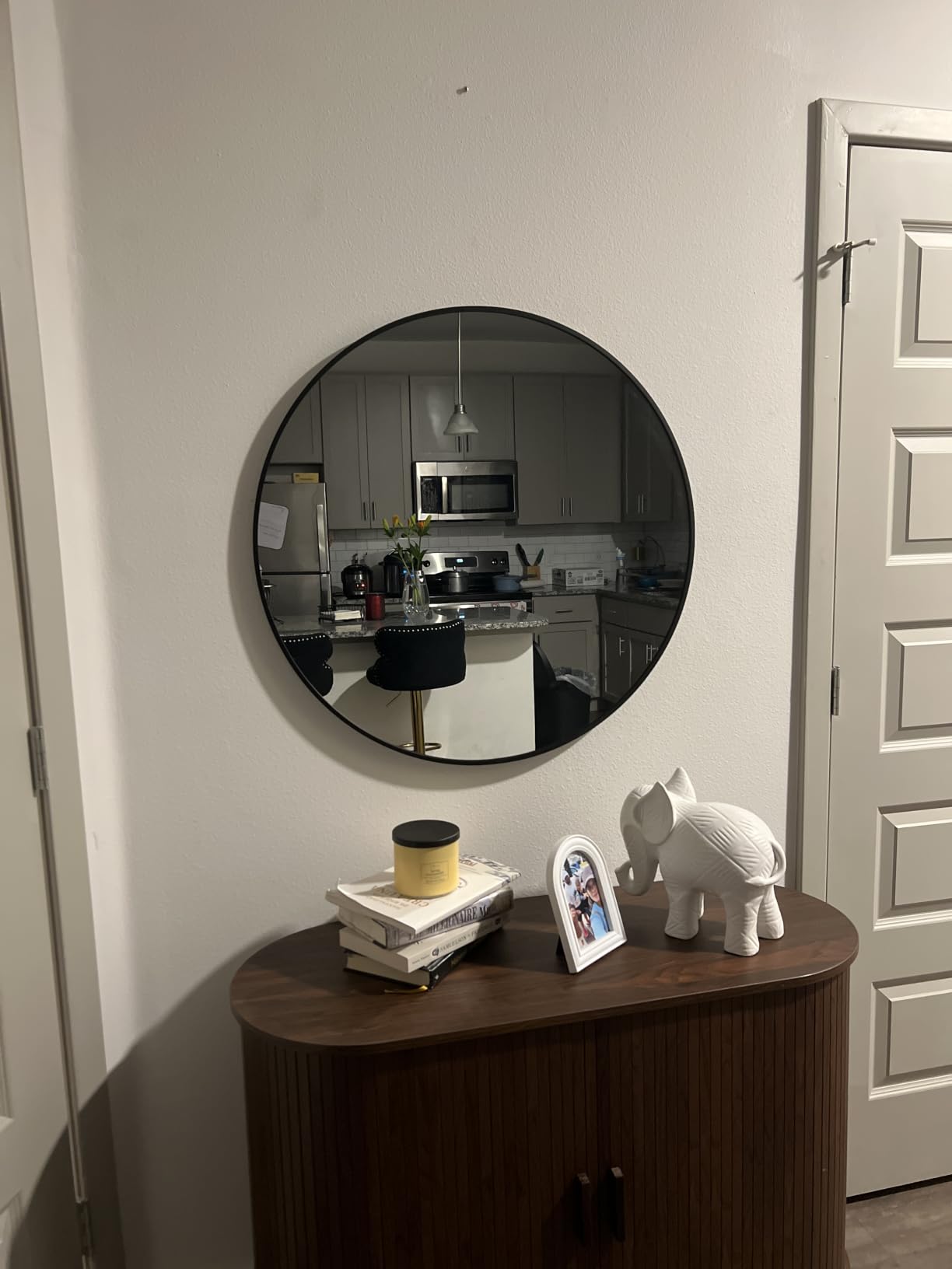 Round Mirror 30 inch, Circle Black Mirror, Matte Black Metal Frame | Large Circular Wall Mounted Mirrors for Bathroom, Bedroom, Entryway, Living Room, Hallway, Over Sink,Vanity,Wall Decor,Rustic customer photo 1