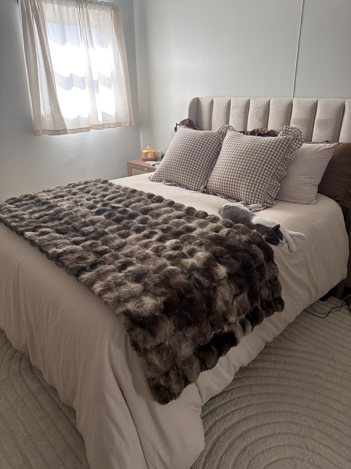 Bedsure 100% Organic Cotton Queen Duvet Cover Set, Charcoal Grey, 90
