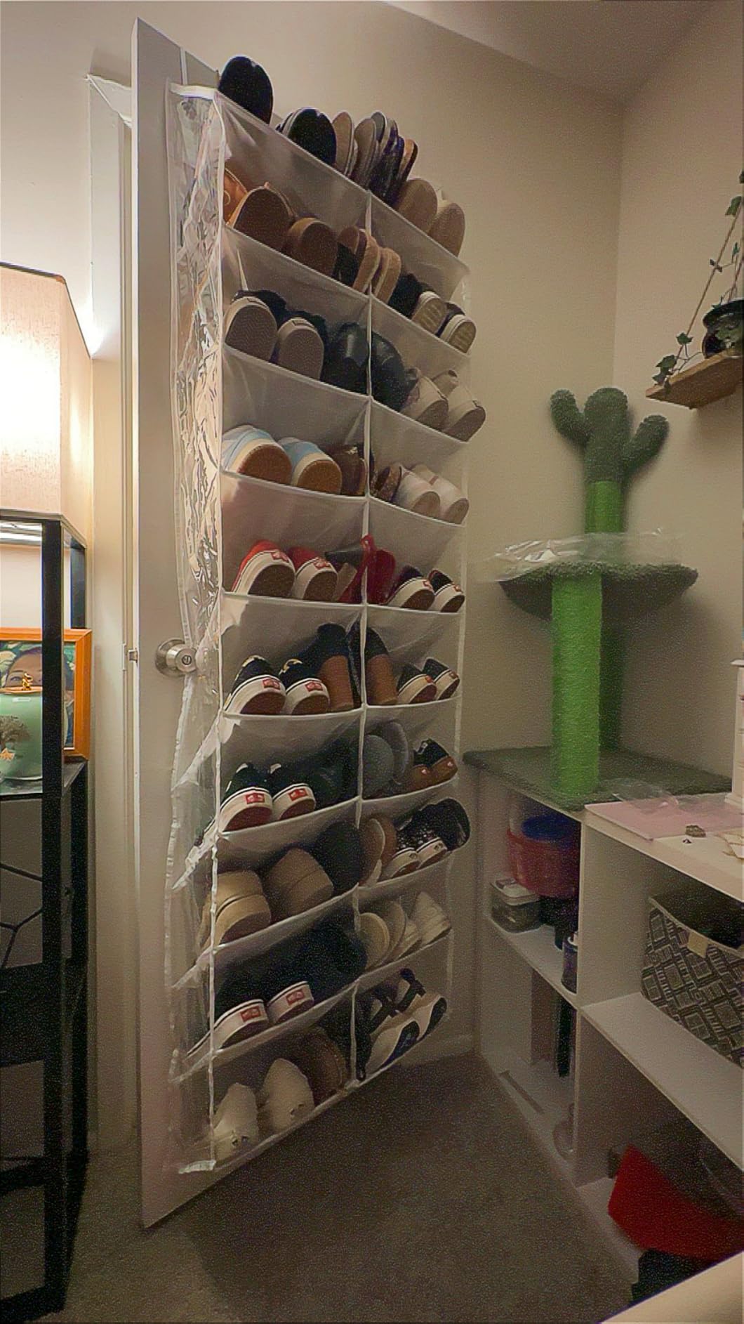 UVIAHOMI 20-30 Pairs Over the Door Shoe Organizer, Clear Pockets Hanging Shoe Storage for Closet, 10-Tier Door Shoes Rack customer photo 2