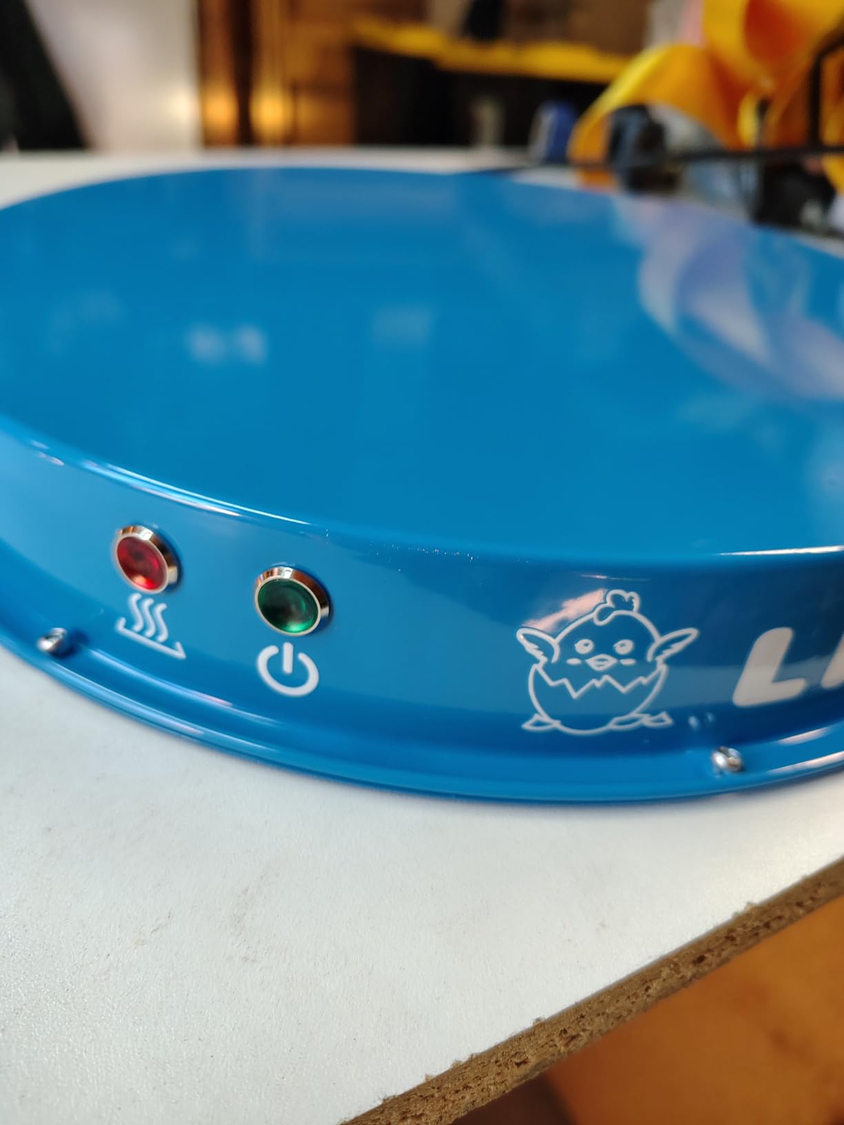 Lil'Clucker Heated Base for Chicken Waterer - Automatic Metal Freeze Proof Heated Chicken Waterer with Heater & LED - Poultry Heated Waterer for Winter (Blue, 11 Inch) customer photo 2