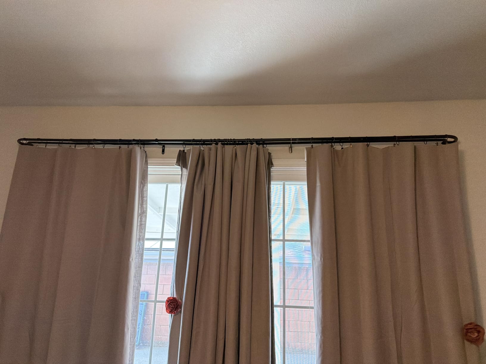 ENJOYBASICS 48-84 Double Curtain Rod for Blackout, Quick Release, Black, Heavy Duty Rod customer photo 2