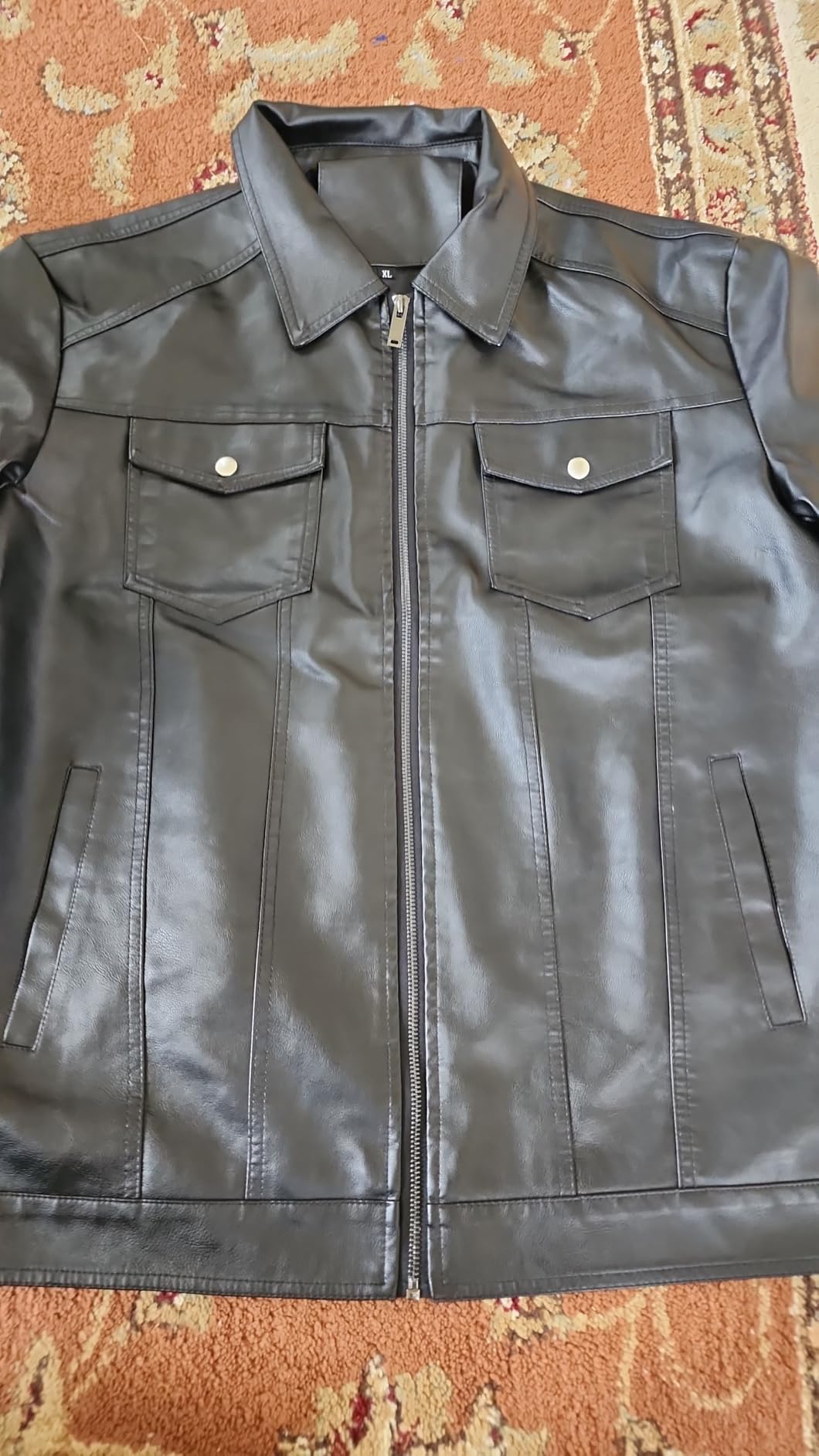 HOOD CREW Mens Leather Jacket Motorcycle Biker Jackets Casual Lightweight Faux Leather Outwear customer photo 1